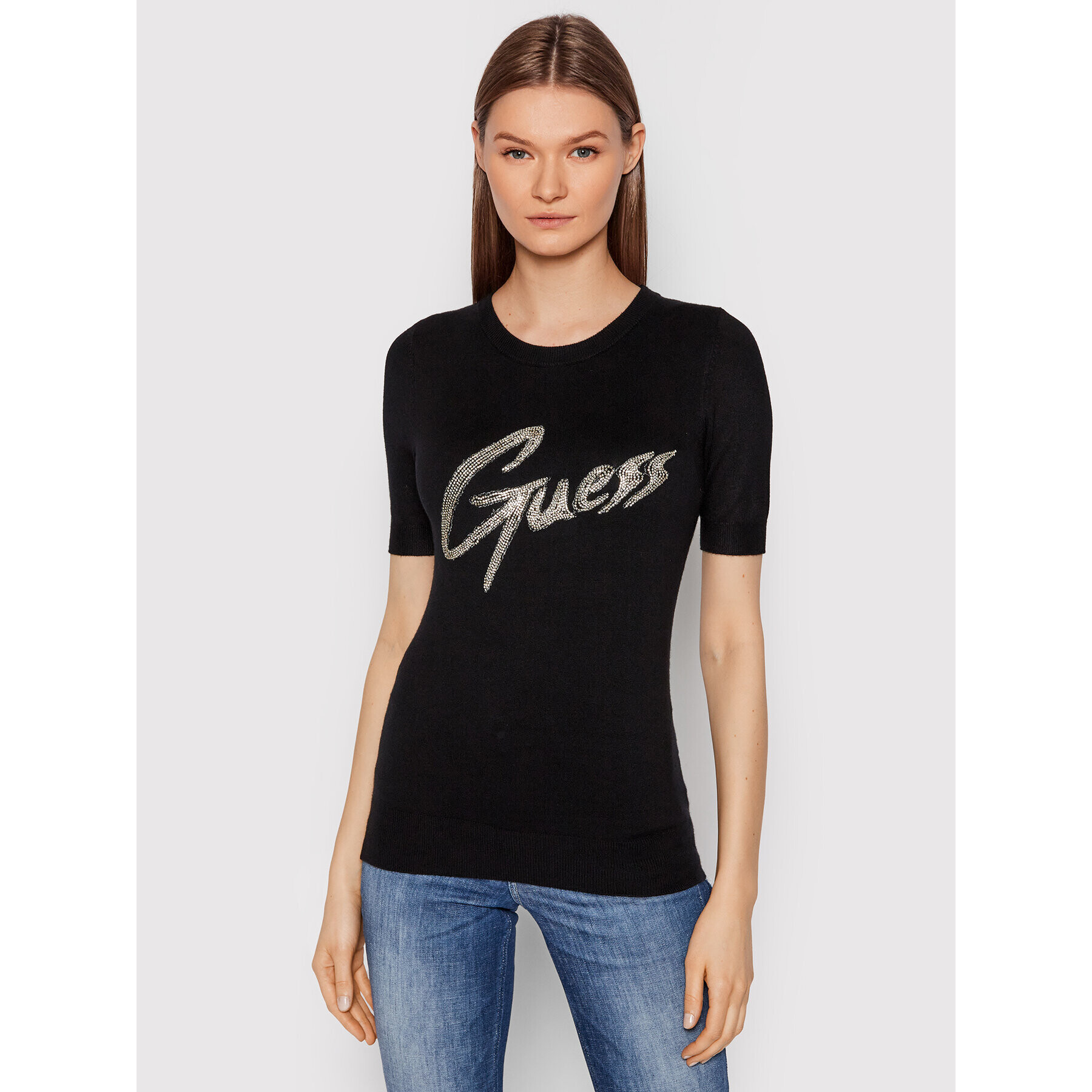 Guess Blúzka W2RR28 Z2NQ0 Čierna Slim Fit - Pepit.sk