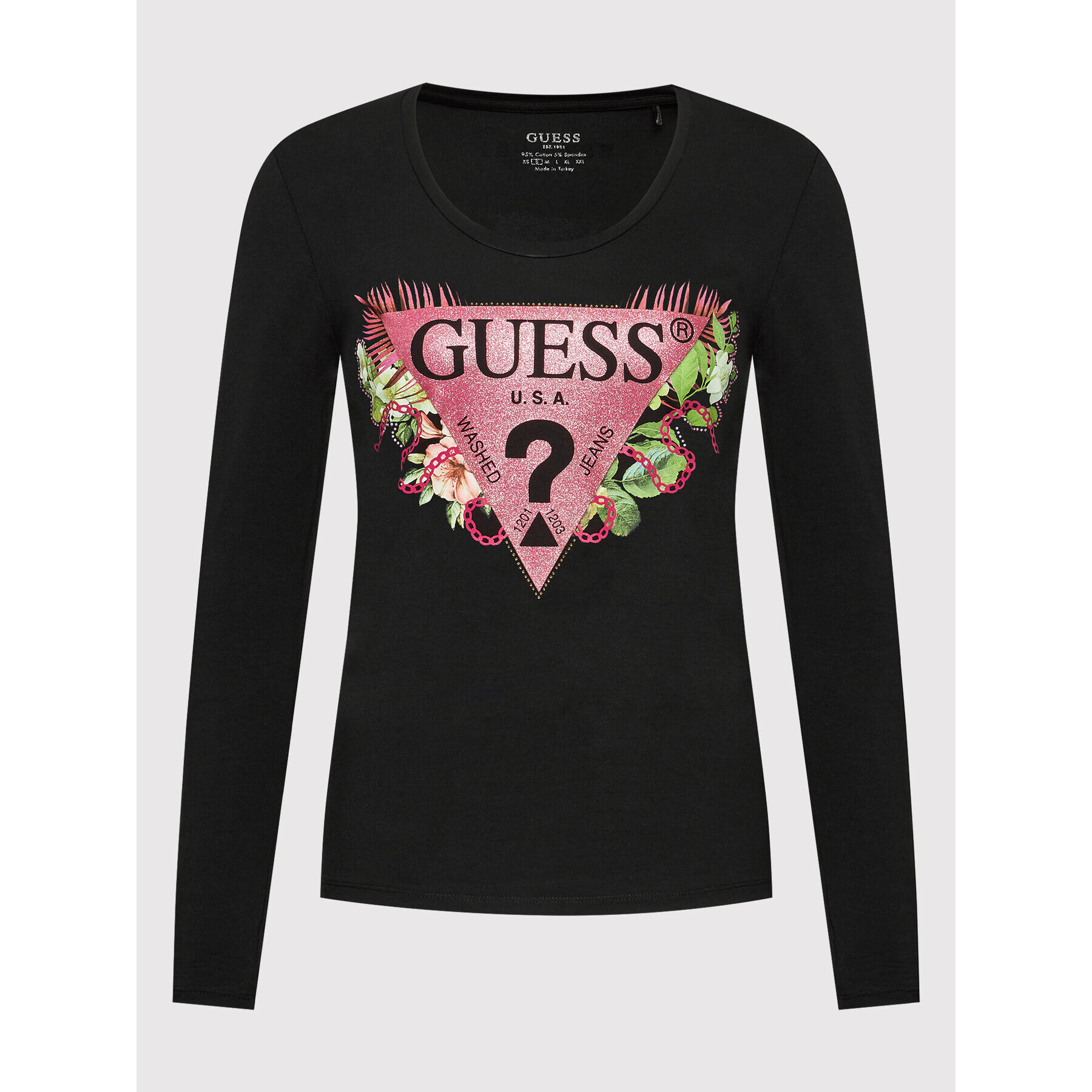 Guess Blúzka W2YI36 J1311 Čierna Slim Fit - Pepit.sk