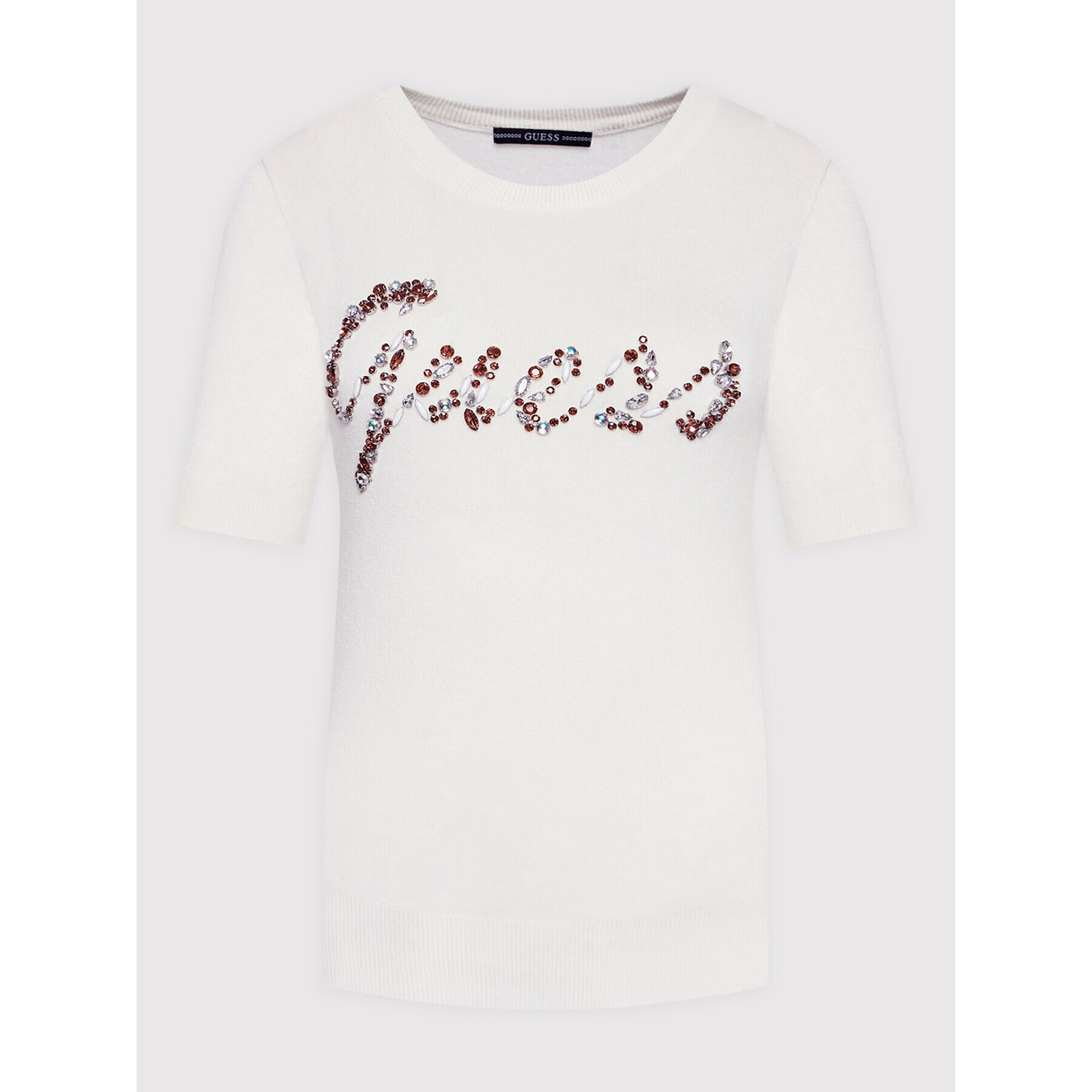 Guess Blúzka W2YR28 Z2NQ0 Biela Slim Fit - Pepit.sk