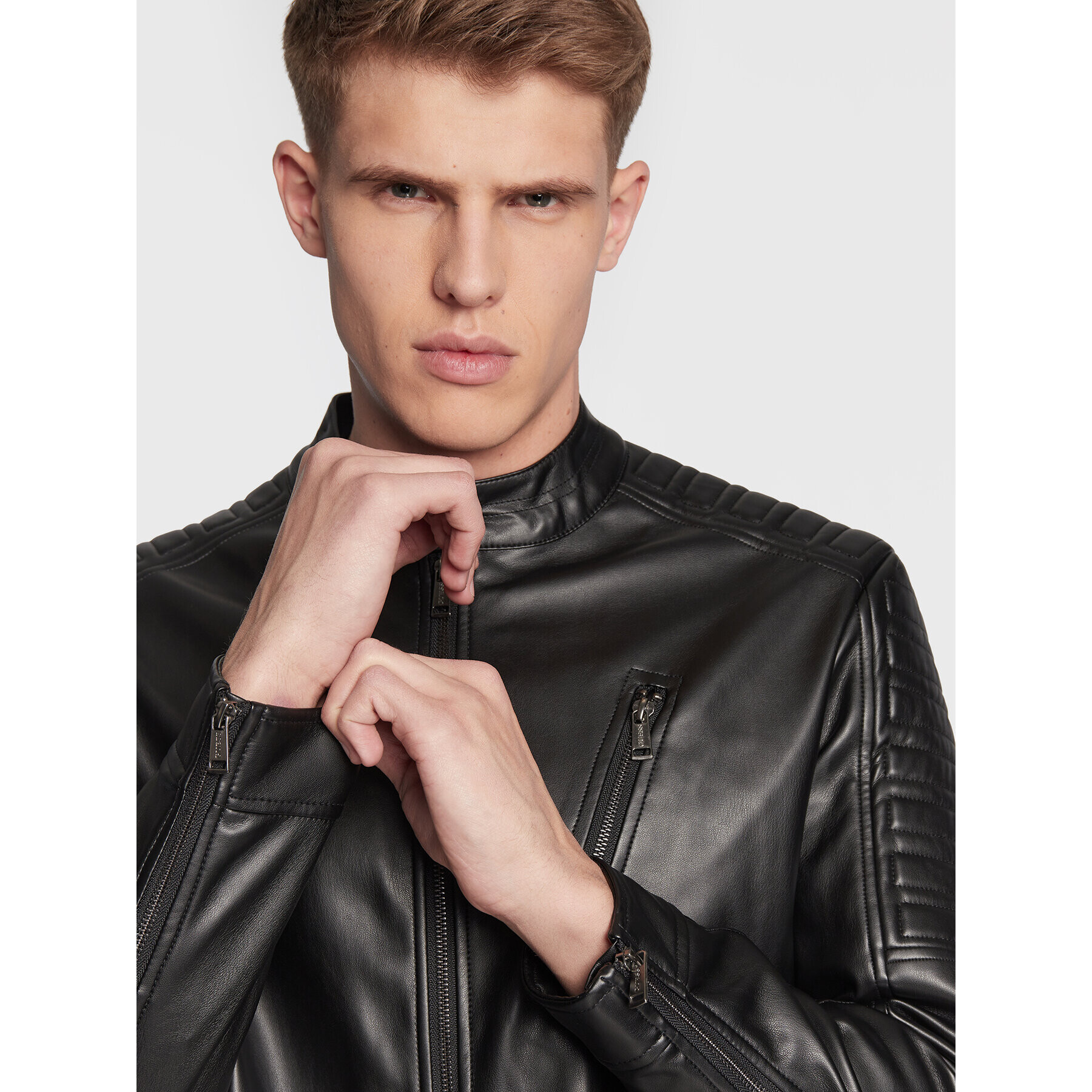 Guess Bunda z imitácie kože Biker M3RL16 WF4C0 Čierna Regular Fit - Pepit.sk