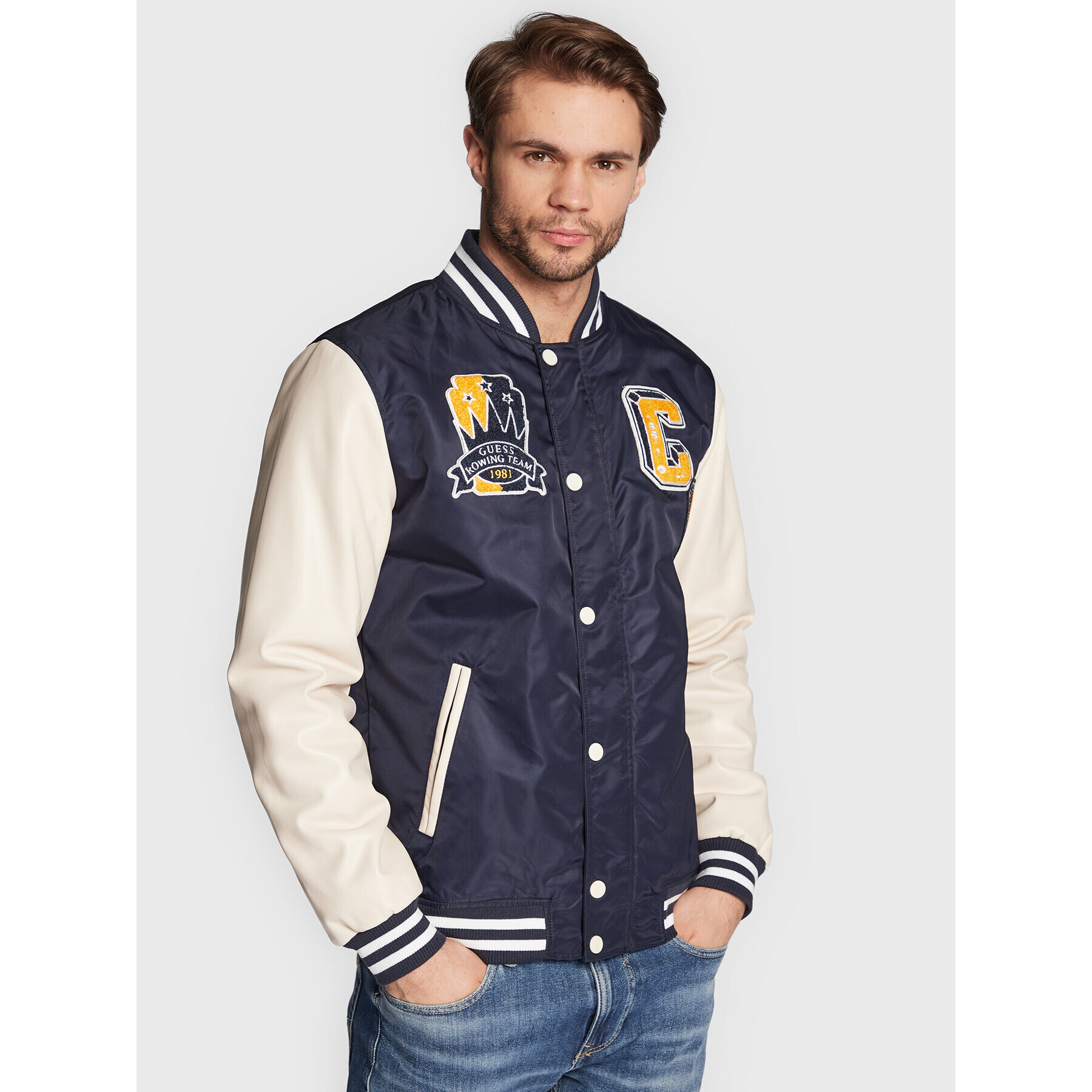 Guess Bundy bomber M3RL04 WF490 Tmavomodrá Regular Fit - Pepit.sk