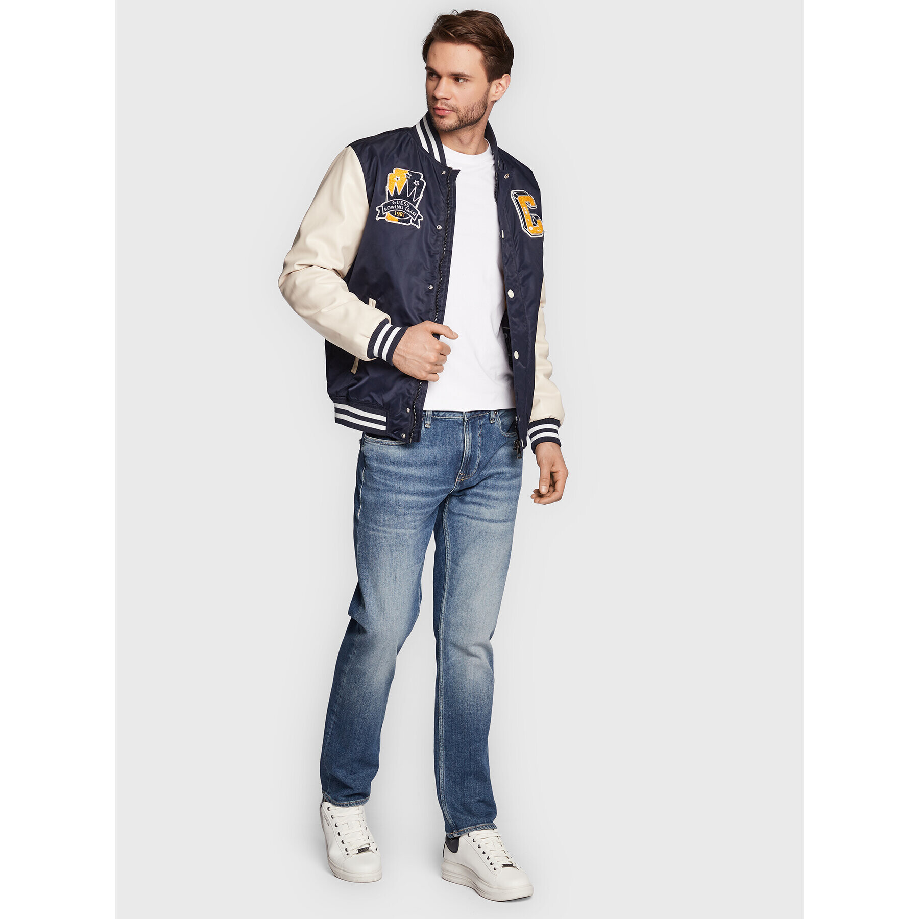 Guess Bundy bomber M3RL04 WF490 Tmavomodrá Regular Fit - Pepit.sk