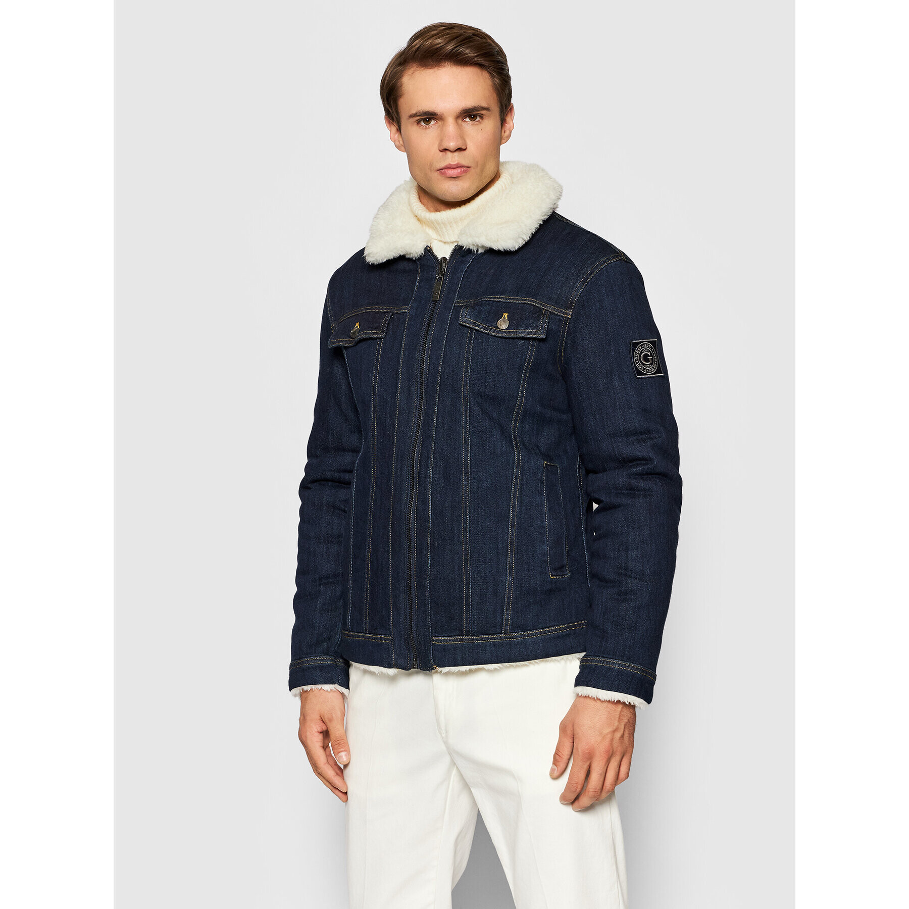 Guess Džínsová bunda Denim Sherpa M1BL53 WE800 Tmavomodrá Regular Fit - Pepit.sk