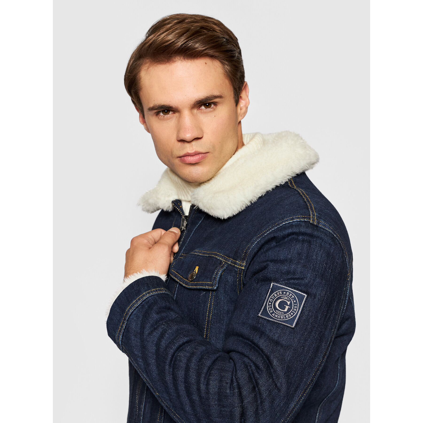 Guess Džínsová bunda Denim Sherpa M1BL53 WE800 Tmavomodrá Regular Fit - Pepit.sk