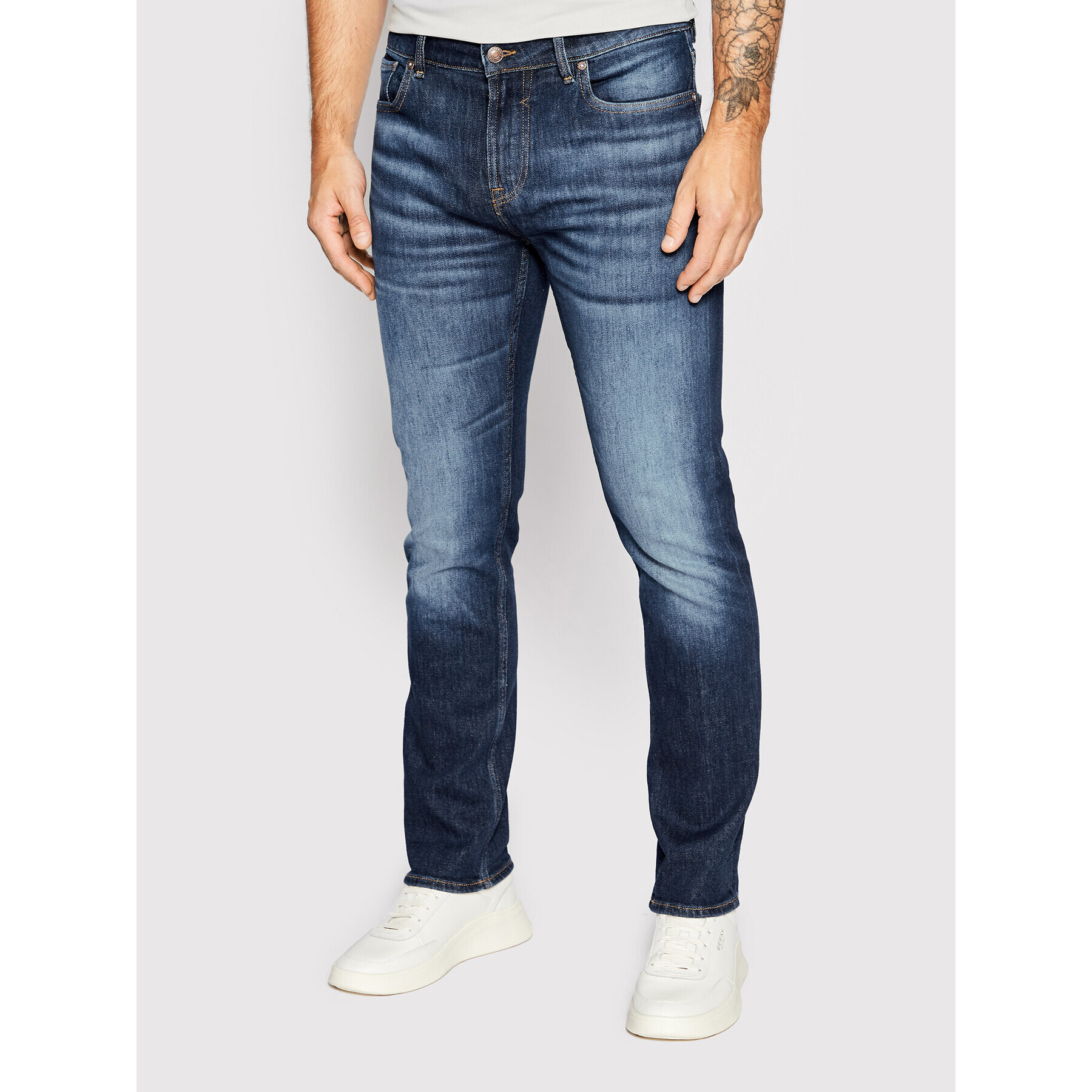 Guess Džínsy Angeles M2YAN2 D4Q41 Tmavomodrá Slim Fit - Pepit.sk