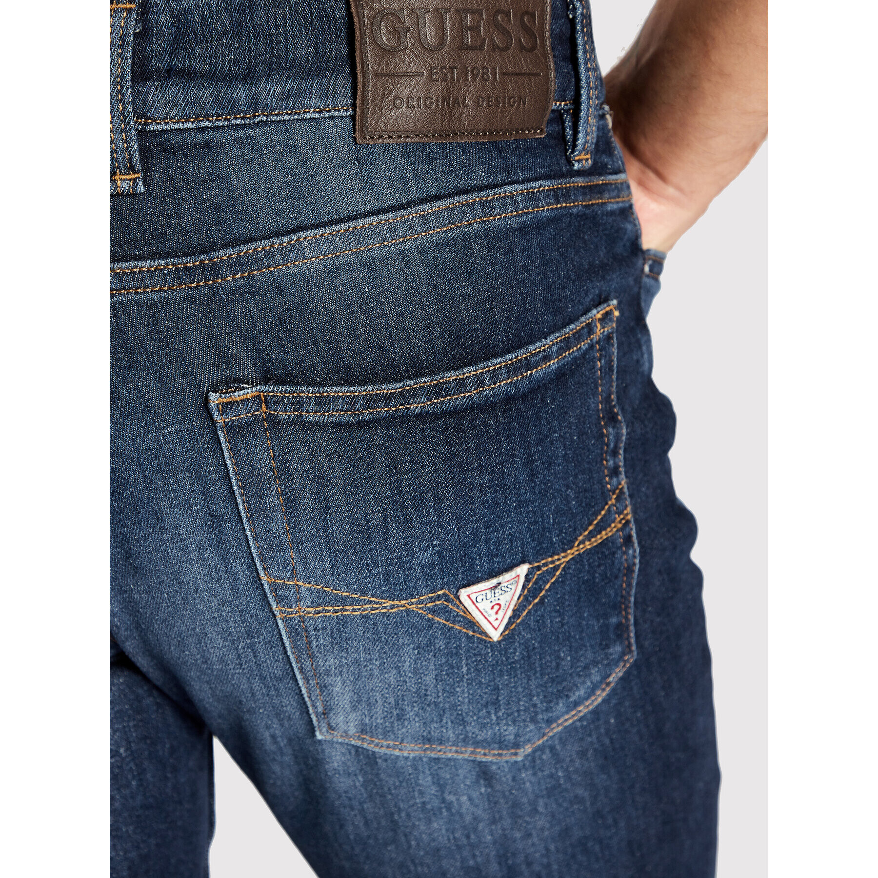 Guess Džínsy Angeles M2YAN2 D4Q41 Tmavomodrá Slim Fit - Pepit.sk