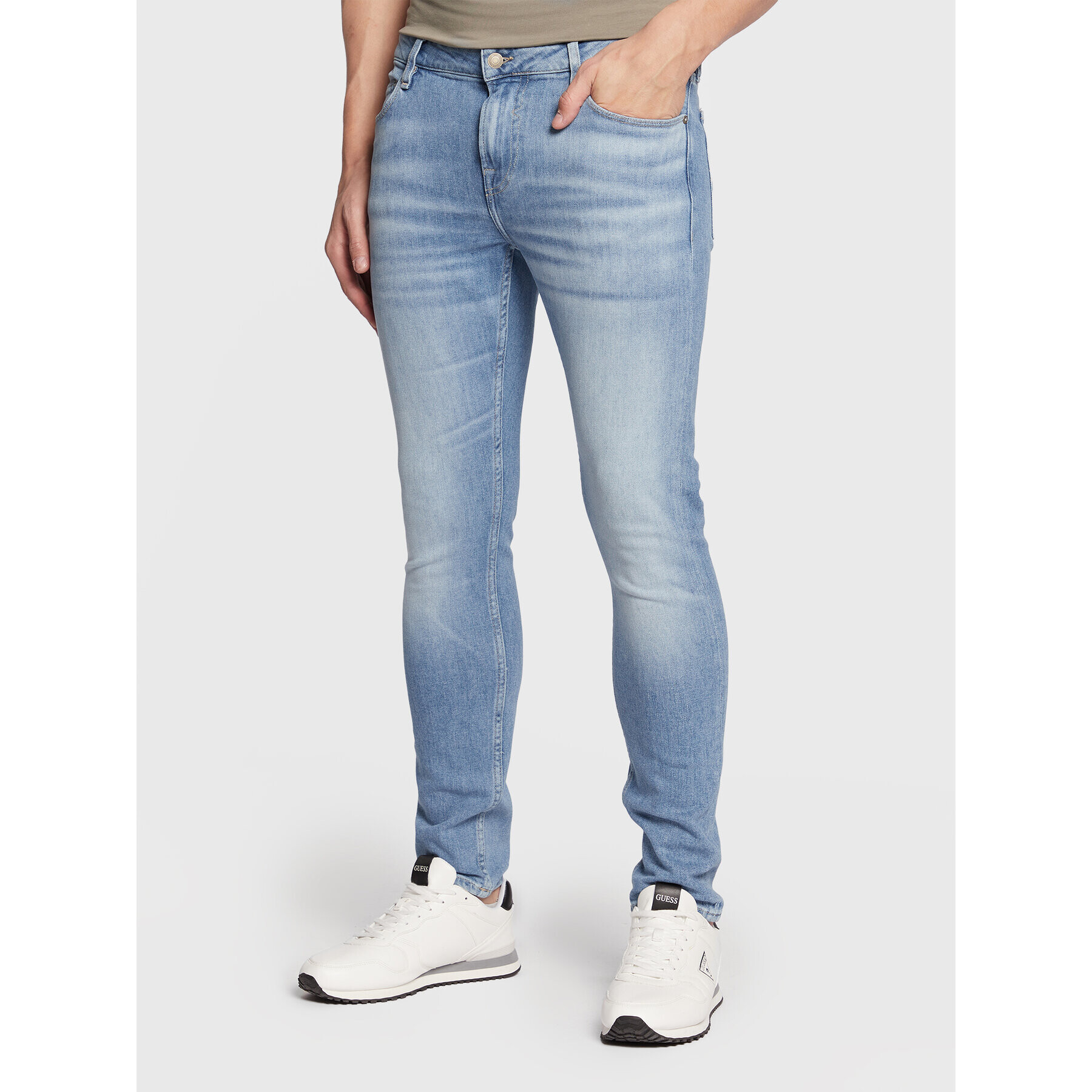 Guess Džínsy Chris M2YA27 D4Q43 Modrá Super Skinny Fit - Pepit.sk