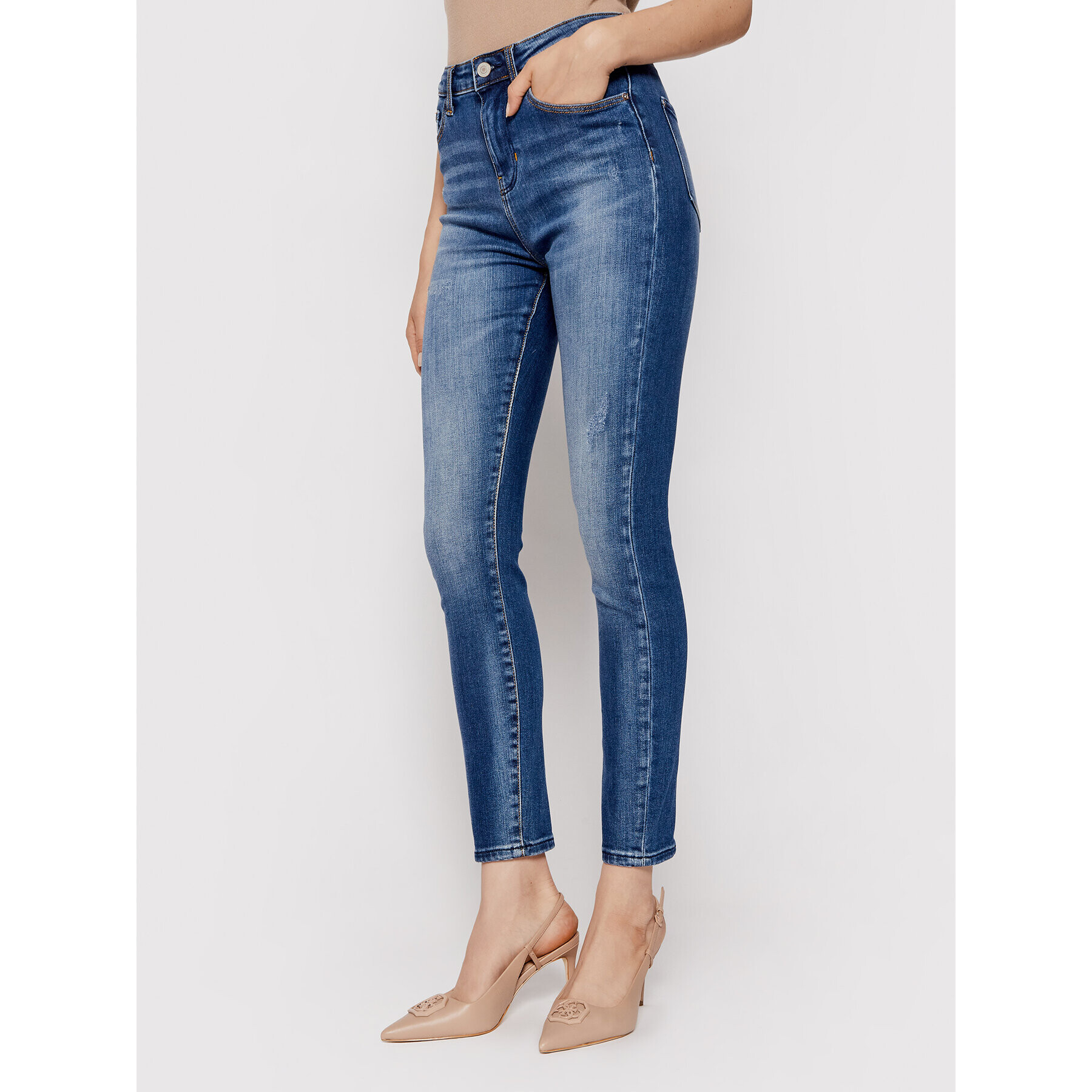 Guess Džínsy Ultimate W1YA94 D4G12 Tmavomodrá Skinny Fit - Pepit.sk