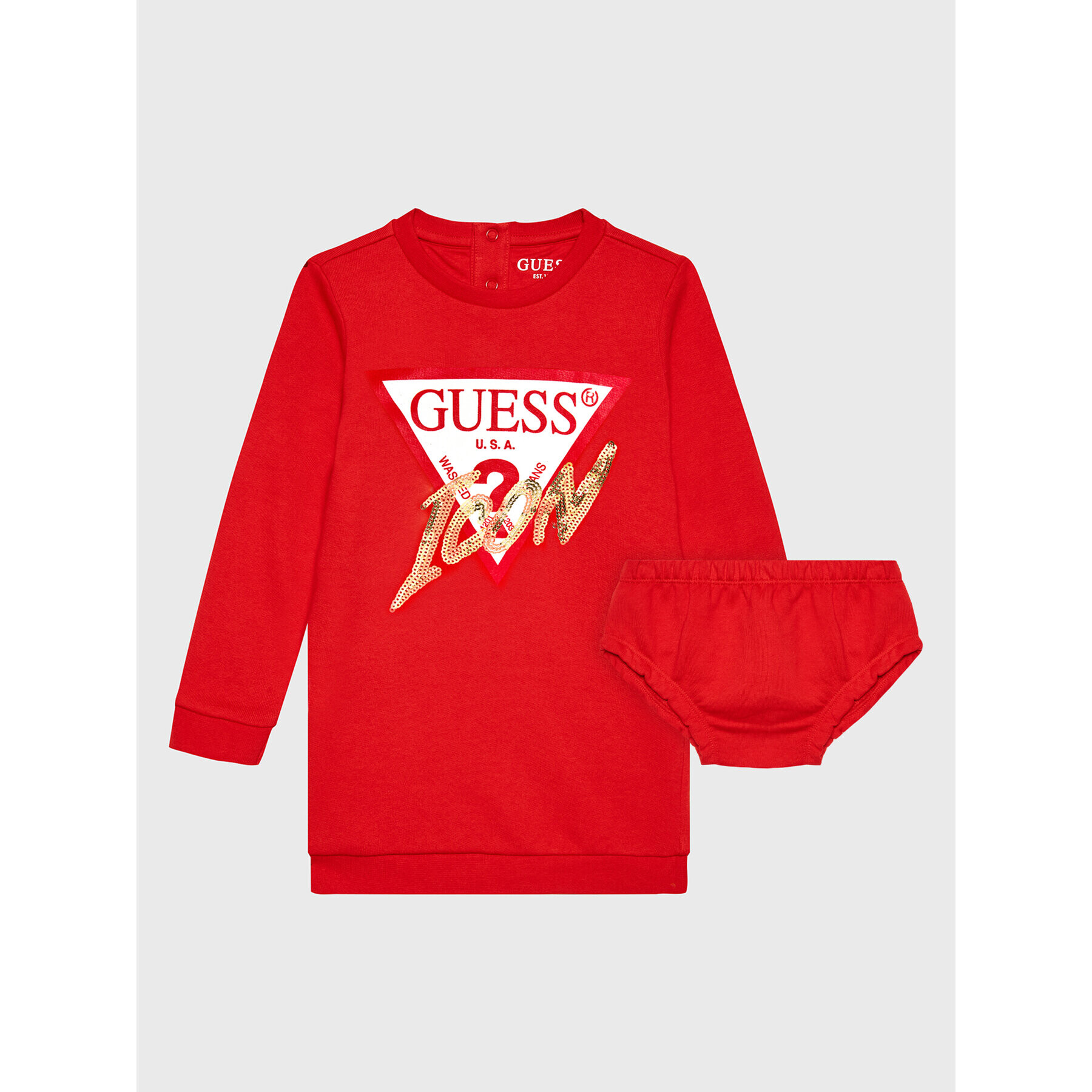 Guess Každodenné šaty A2BK05 KAD73 Červená Regular Fit - Pepit.sk