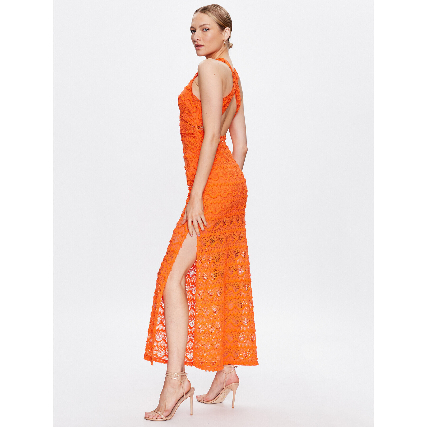 Guess Každodenné šaty Liza W3GK27 KBPQ0 Oranžová Slim Fit - Pepit.sk