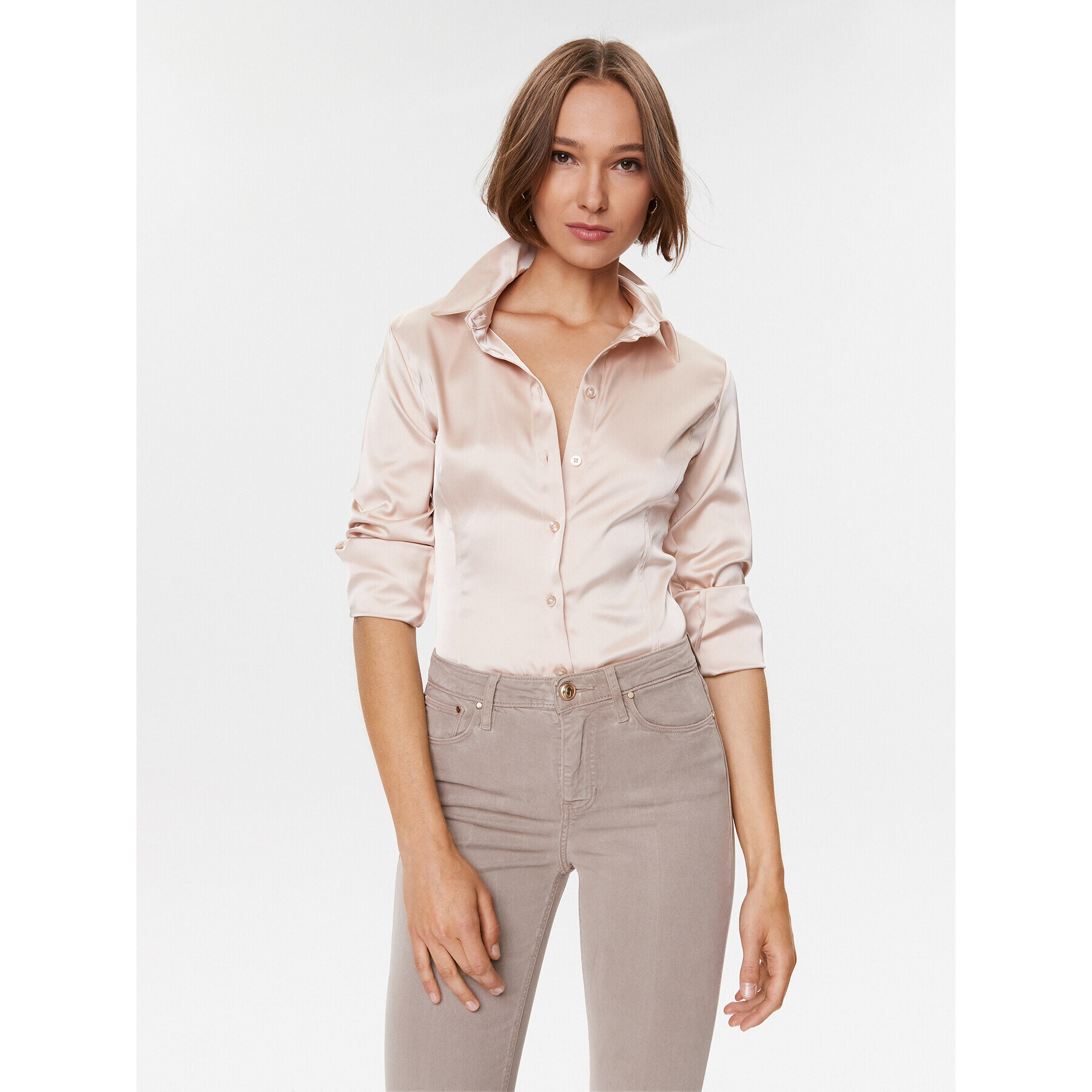 Guess Košeľa Fernanda W3BH66 WFQC2 Ružová Slim Fit - Pepit.sk