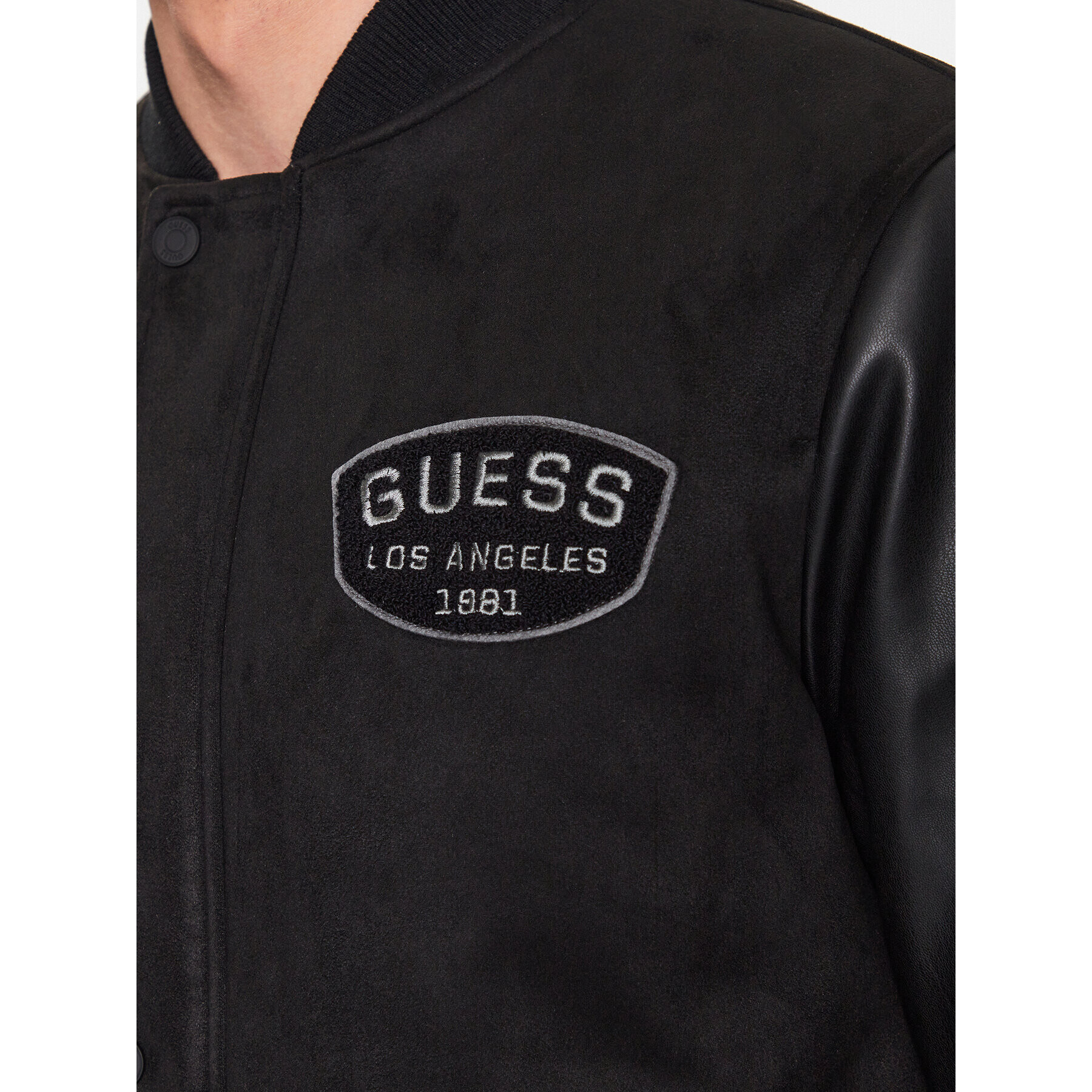 Guess Kožená bunda M3YL12 WFHO0 Čierna Regular Fit - Pepit.sk