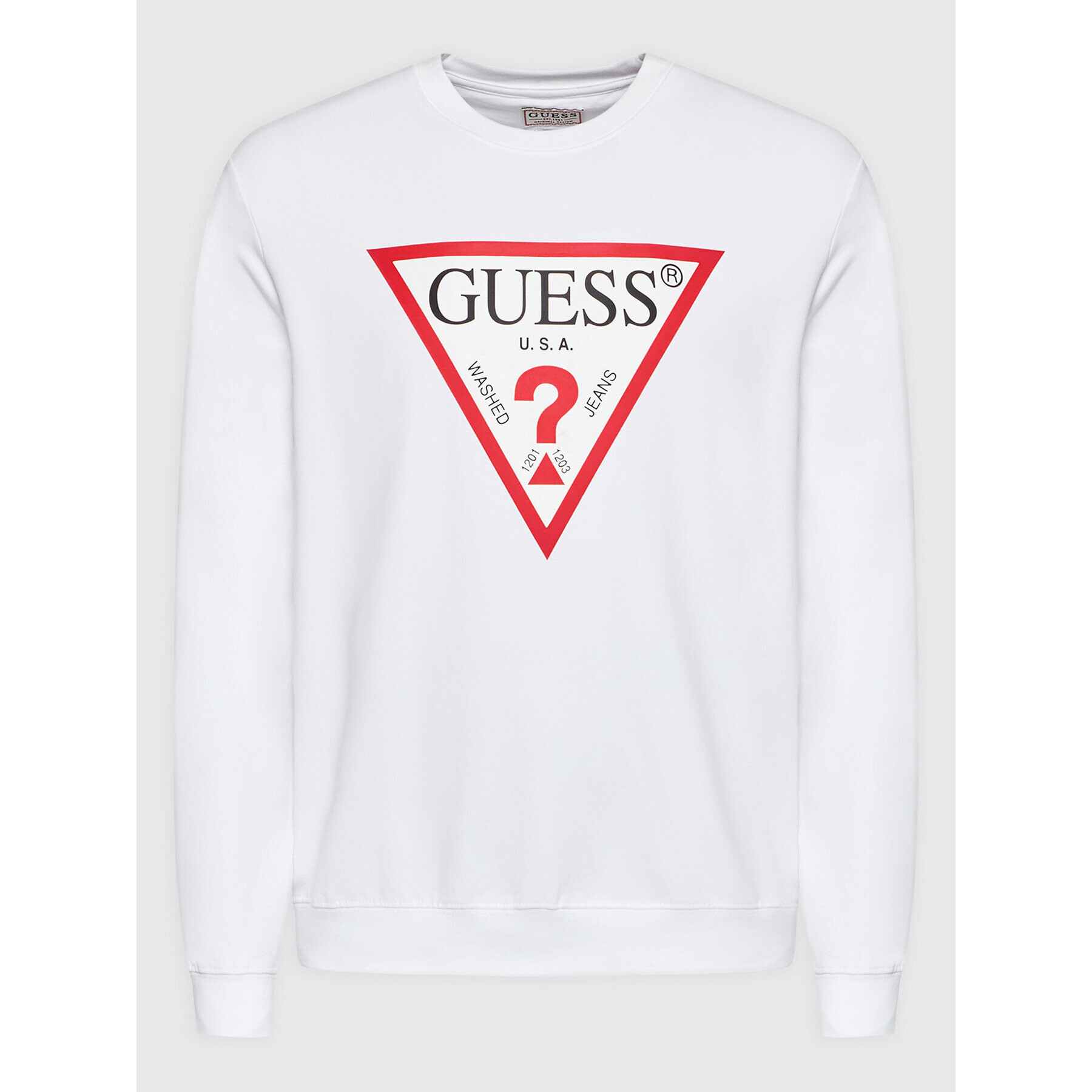 Guess Mikina Audley M2YQ37 K6ZS1 Biela Slim Fit - Pepit.sk