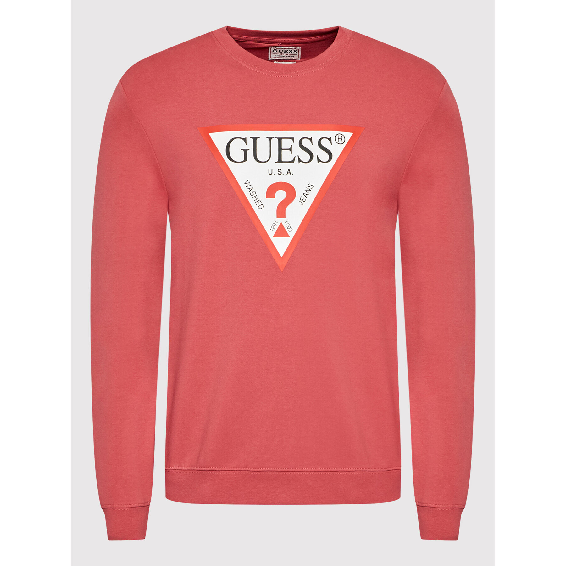 Guess Mikina Audley M2YQ37 K6ZS1 Červená Slim Fit - Pepit.sk