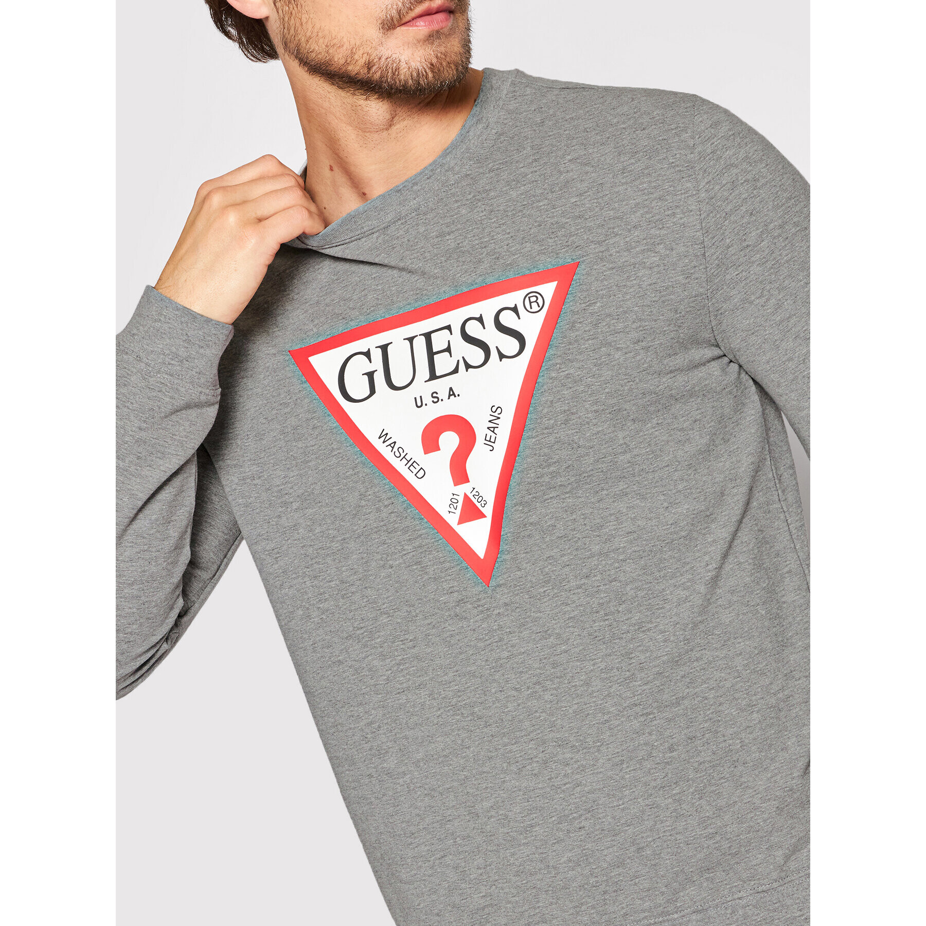 Guess Mikina Audley M2YQ37 K6ZS1 Sivá Slim Fit - Pepit.sk