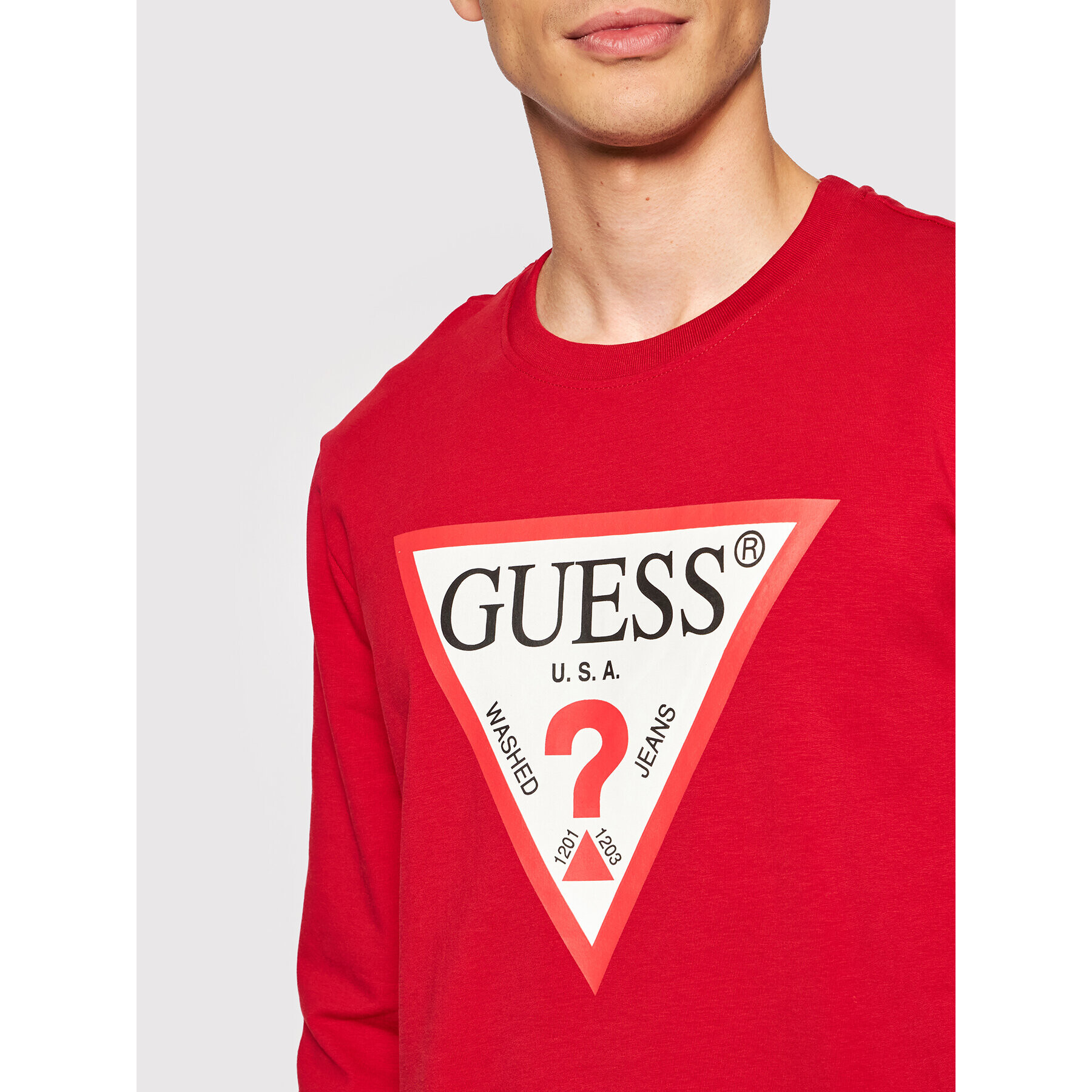 Guess Mikina M1RQ37 K6ZS1 Červená Slim Fit - Pepit.sk