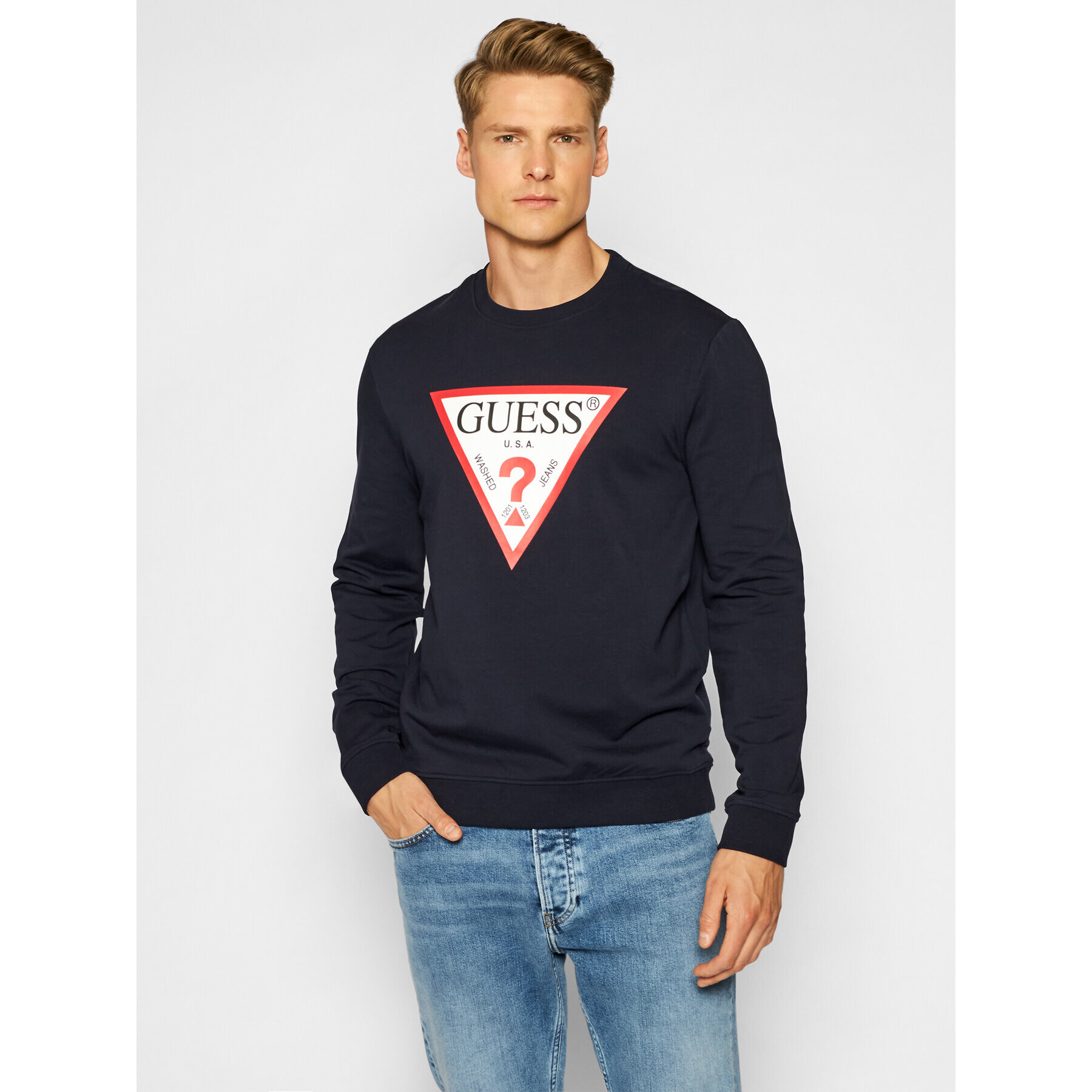 Guess Mikina M1RQ37 K6ZS1 Tmavomodrá Slim Fit - Pepit.sk