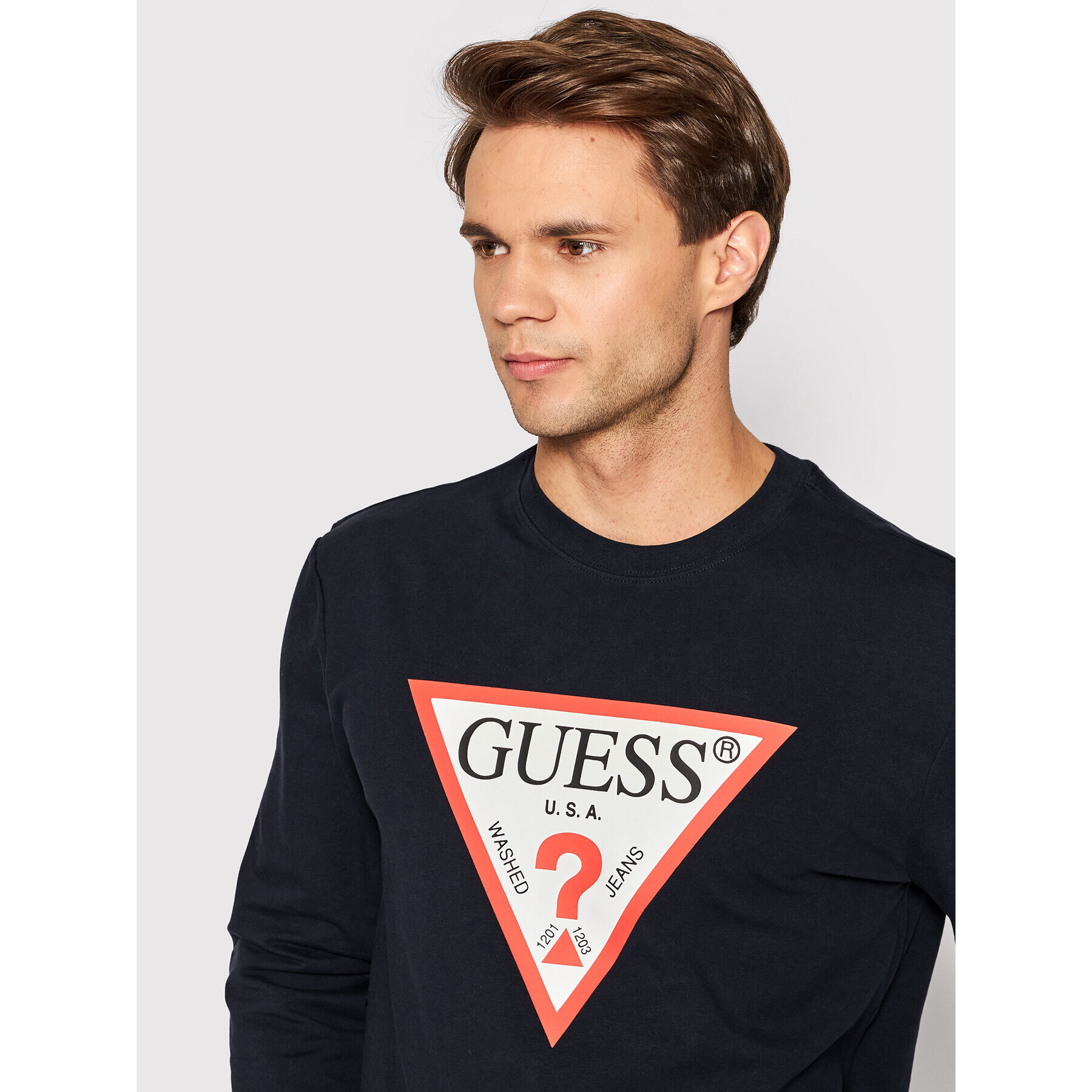 Guess Mikina M2YQ37 K6ZS1 Tmavomodrá Slim Fit - Pepit.sk