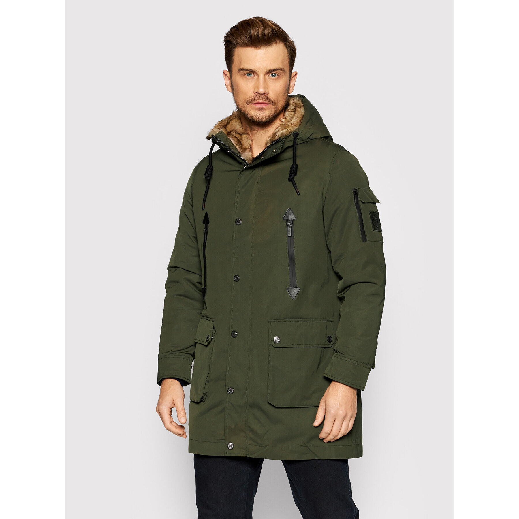 Guess Parka M1BL20 WDMY0 Zelená Regular Fit - Pepit.sk