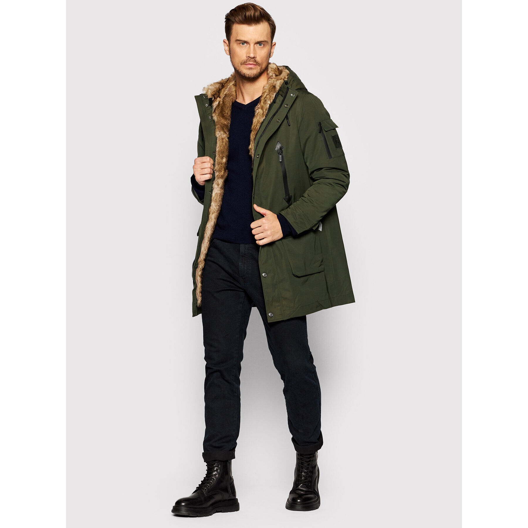 Guess Parka M1BL20 WDMY0 Zelená Regular Fit - Pepit.sk