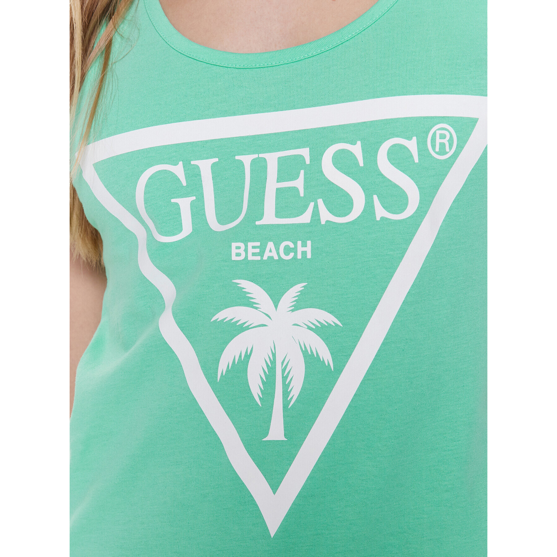 Guess Plážové šaty Logo E3GP03 JA914 Zelená Regular Fit - Pepit.sk