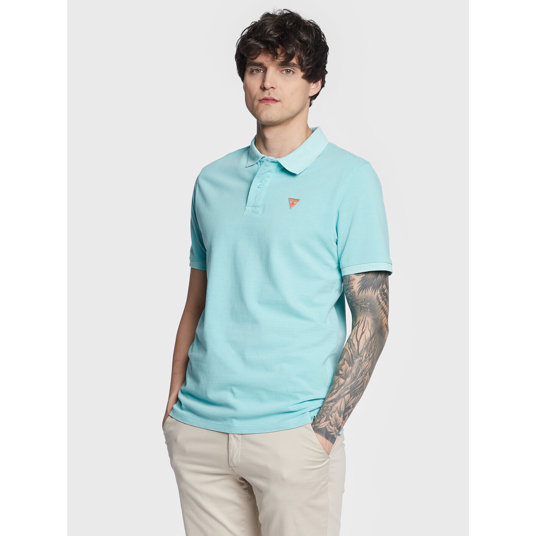 Guess Polokošeľa Basic F3GP00 K9WF1 Modrá Regular Fit - Pepit.sk