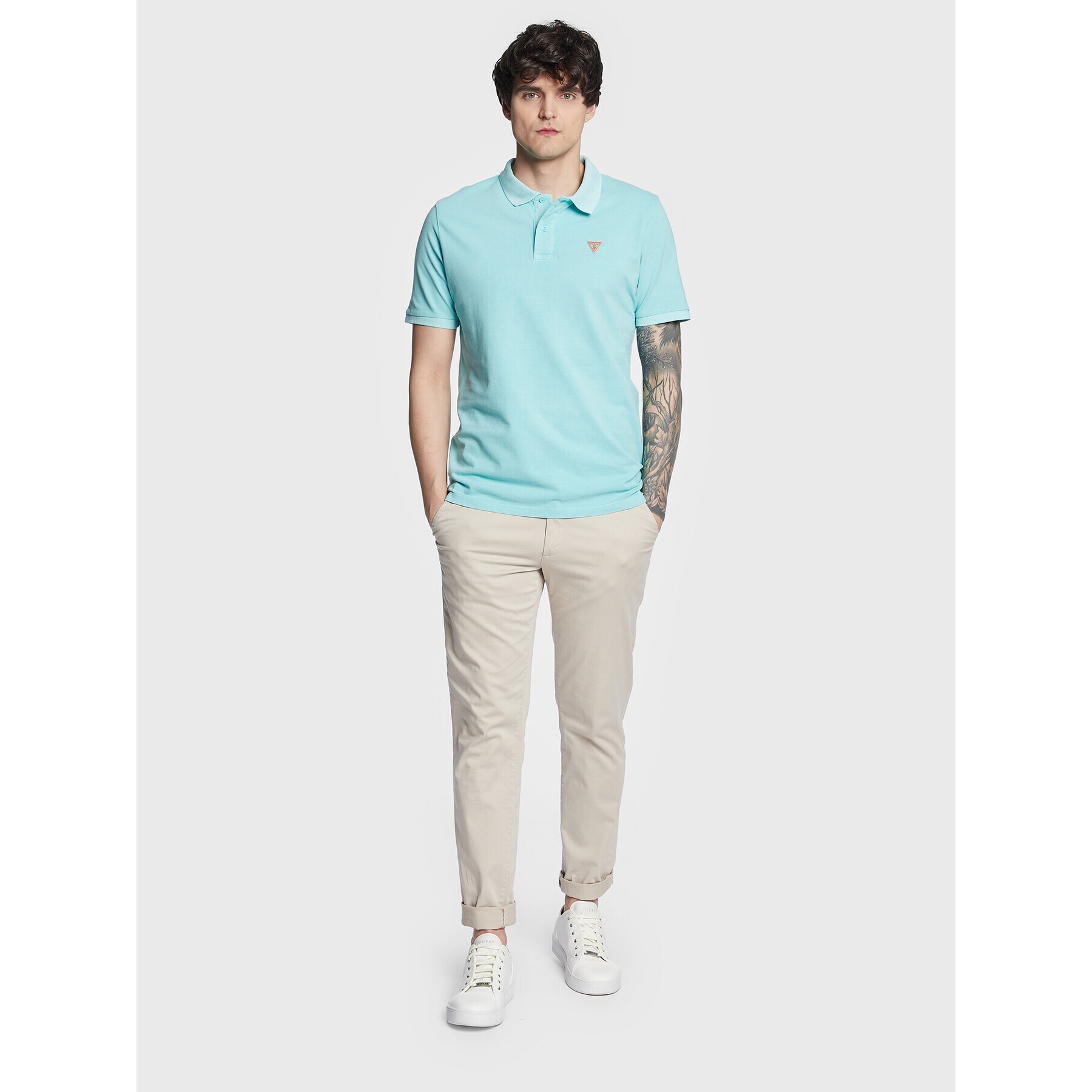 Guess Polokošeľa Basic F3GP00 K9WF1 Modrá Regular Fit - Pepit.sk