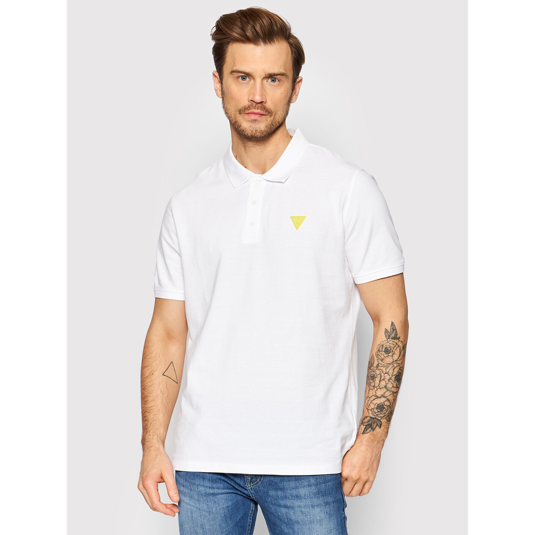 Guess Polokošeľa F1GP00 K9WF1 Biela Regular Fit - Pepit.sk