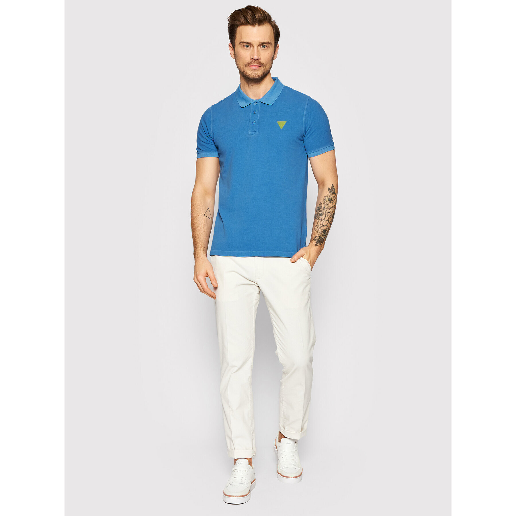 Guess Polokošeľa F1GP00 K9WF1 Modrá Slim Fit - Pepit.sk