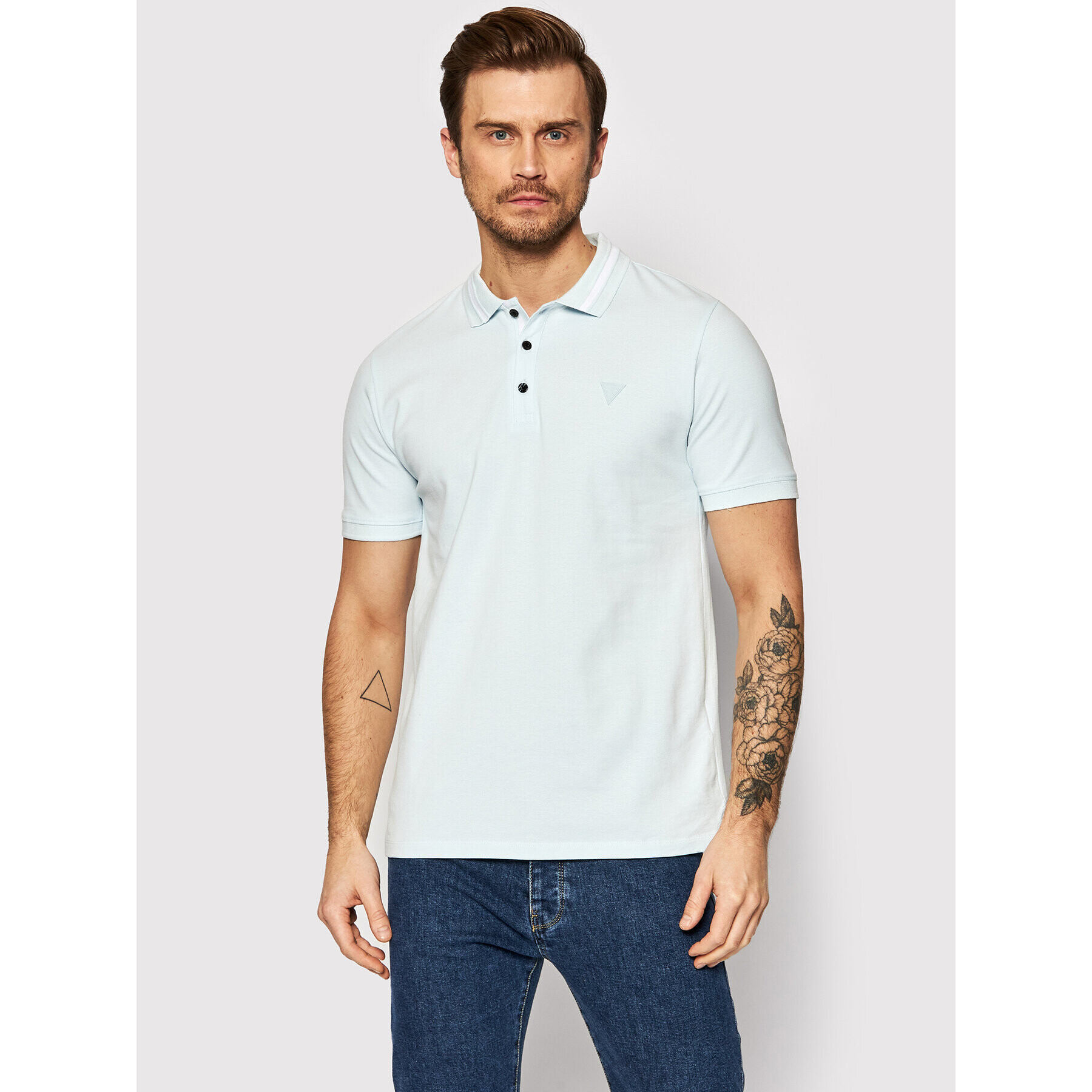 Guess Polokošeľa Lyle M2RP60 K7O61 Modrá Slim Fit - Pepit.sk