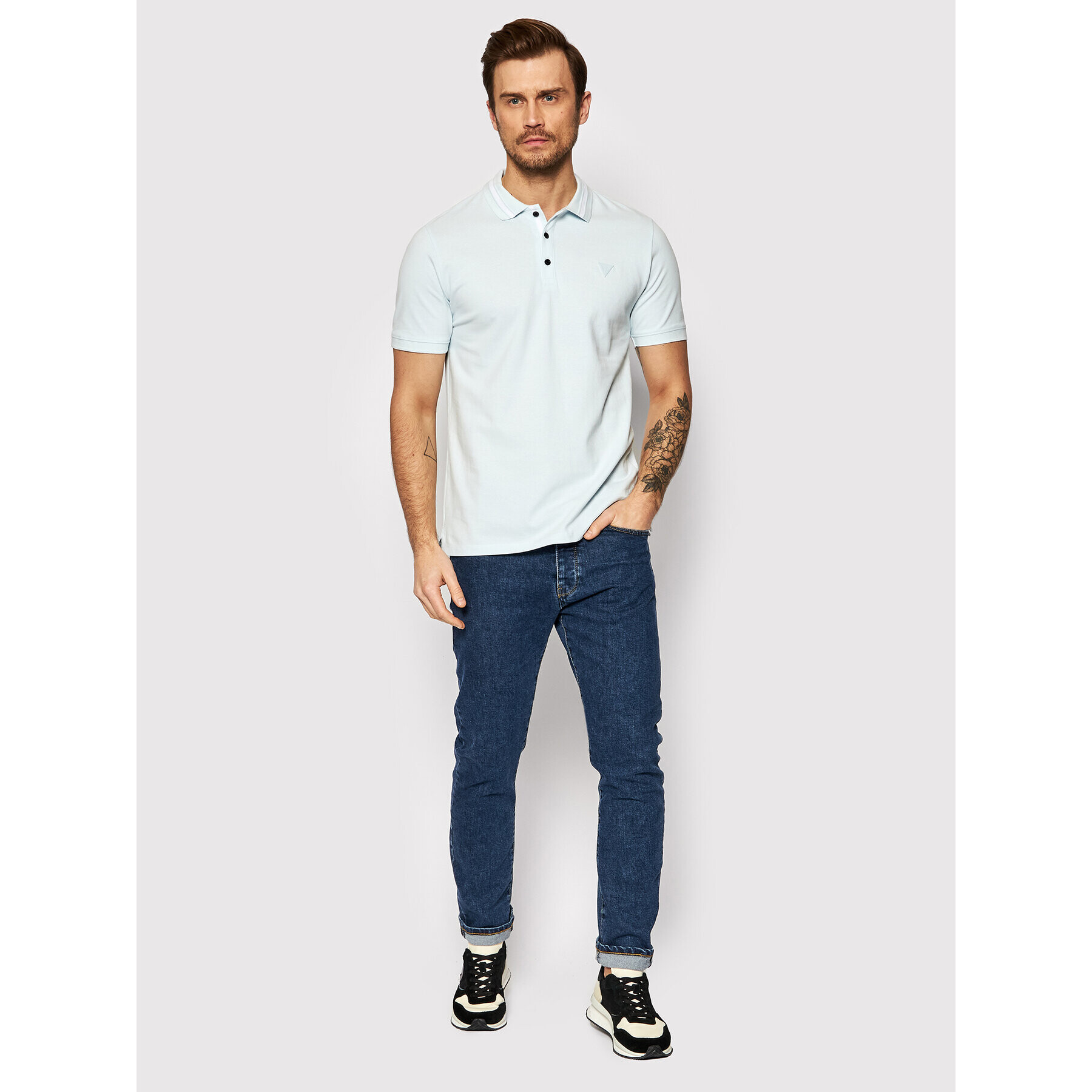 Guess Polokošeľa Lyle M2RP60 K7O61 Modrá Slim Fit - Pepit.sk