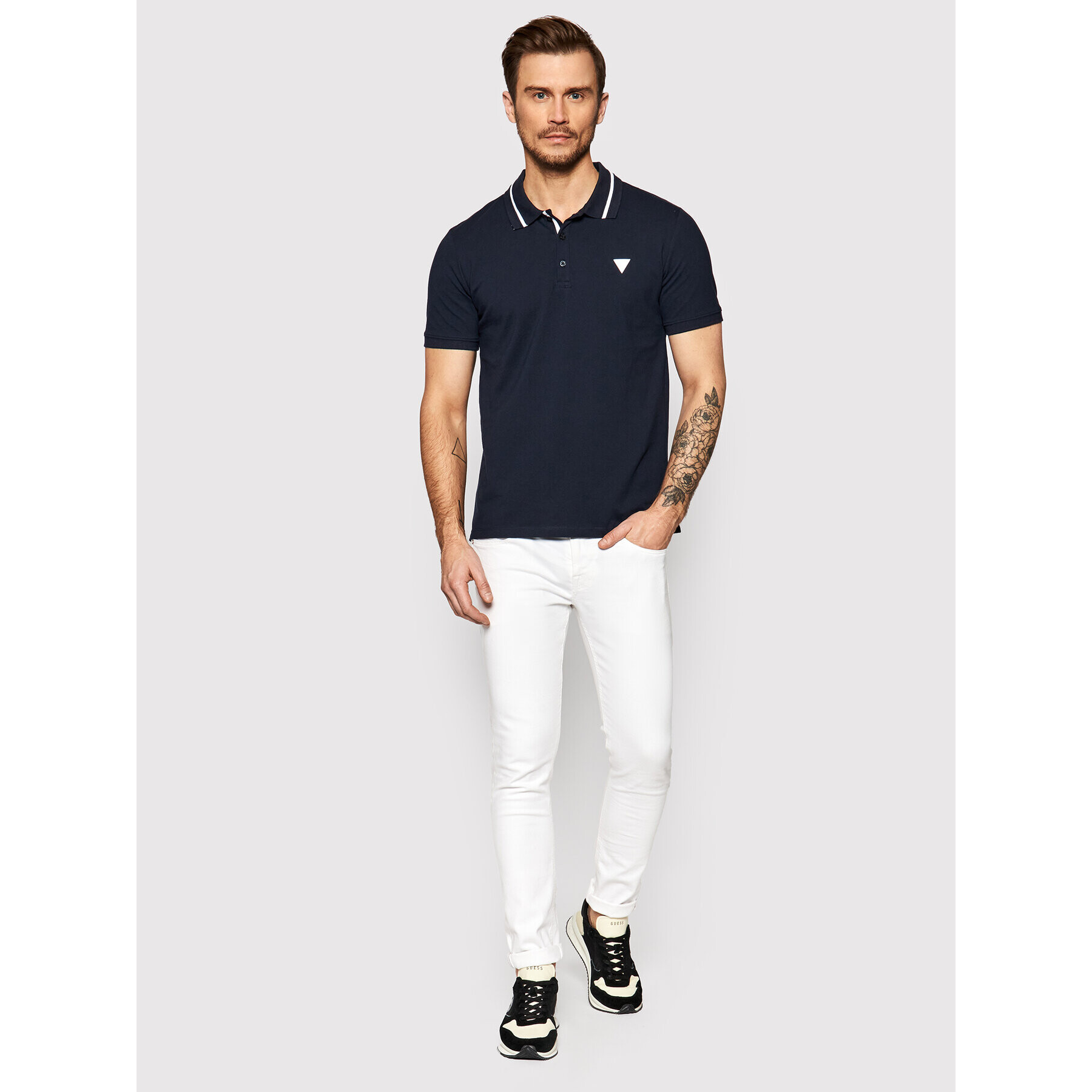 Guess Polokošeľa Lyle M2RP60 K7O61 Tmavomodrá Slim Fit - Pepit.sk