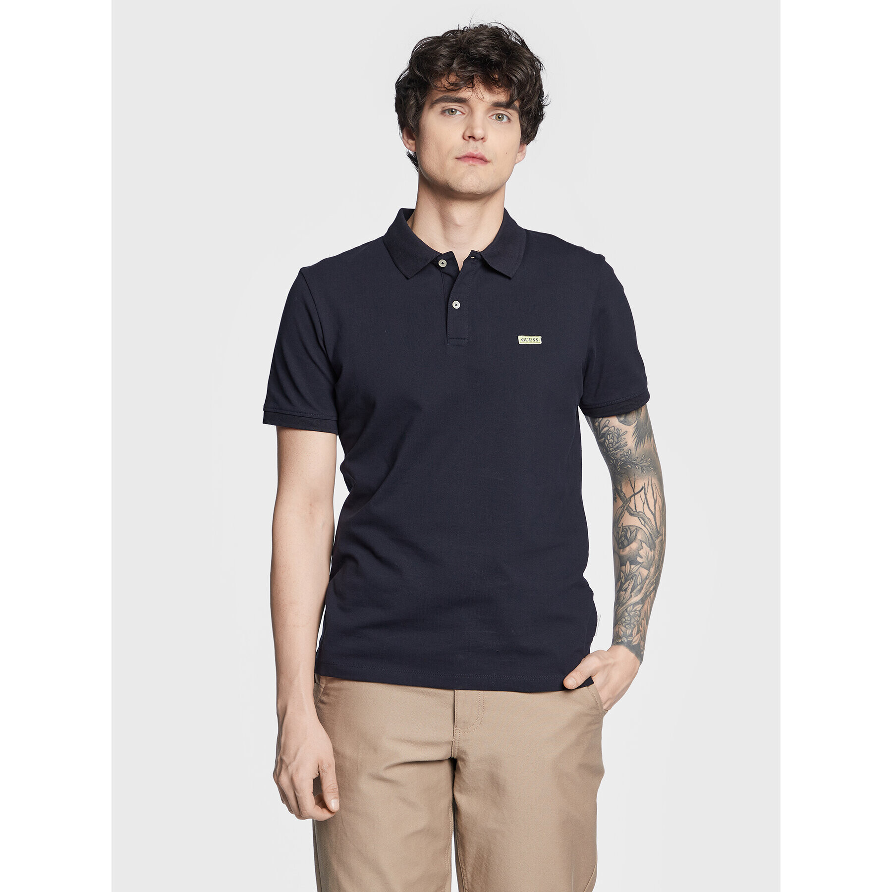 Guess Polokošeľa Lyle M3GP60 K7O64 Tmavomodrá Slim Fit - Pepit.sk