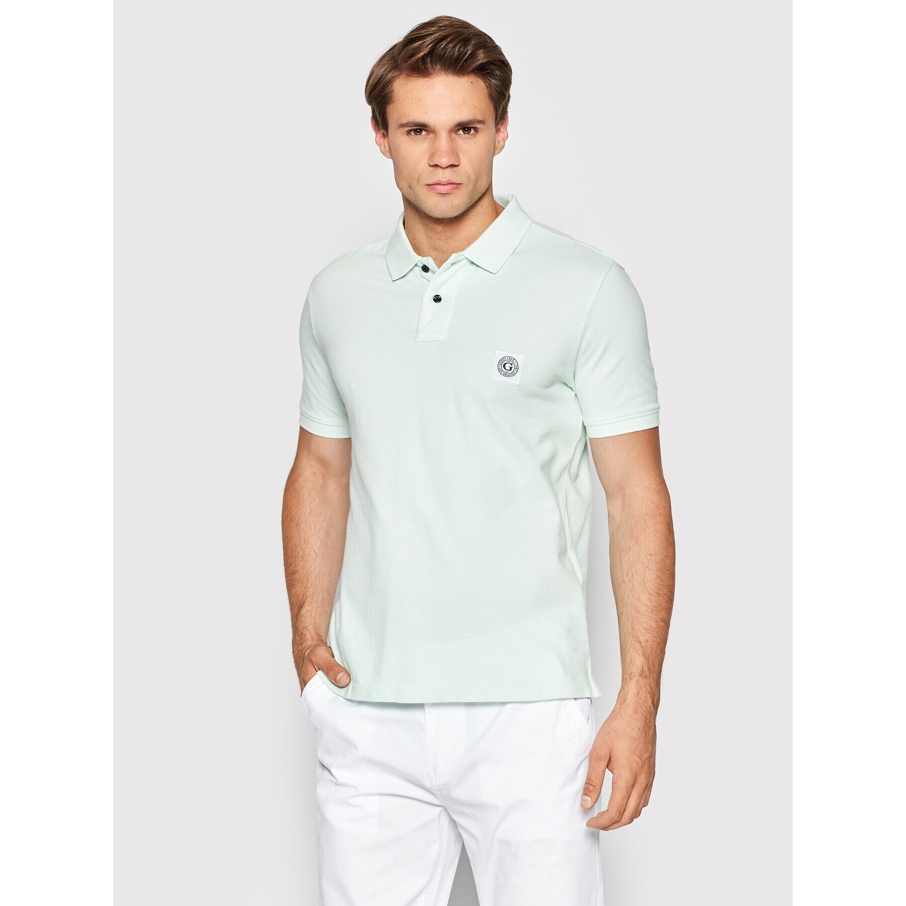 Guess Polokošeľa M1BP01 K9WF1 Zelená Slim Fit - Pepit.sk