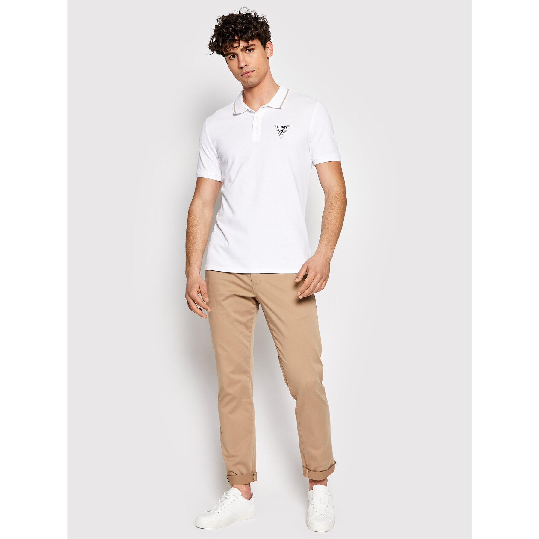 Guess Polokošeľa M1GP54 K9WF1 Biela Slim Fit - Pepit.sk