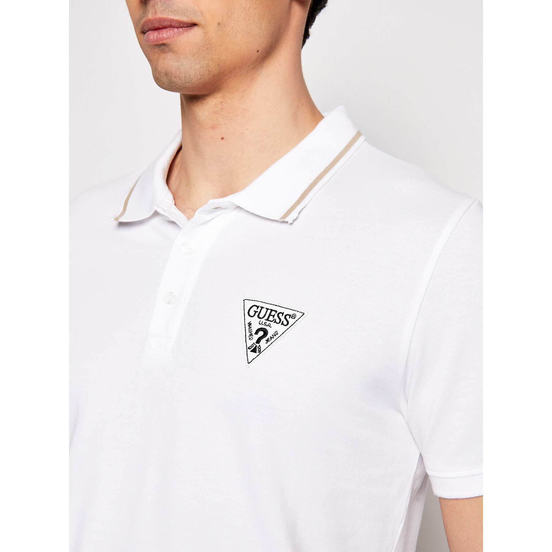 Guess Polokošeľa M1GP54 K9WF1 Biela Slim Fit - Pepit.sk