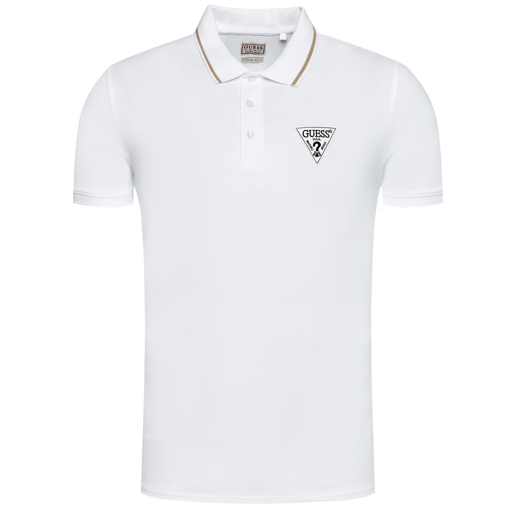 Guess Polokošeľa M1GP54 K9WF1 Biela Slim Fit - Pepit.sk