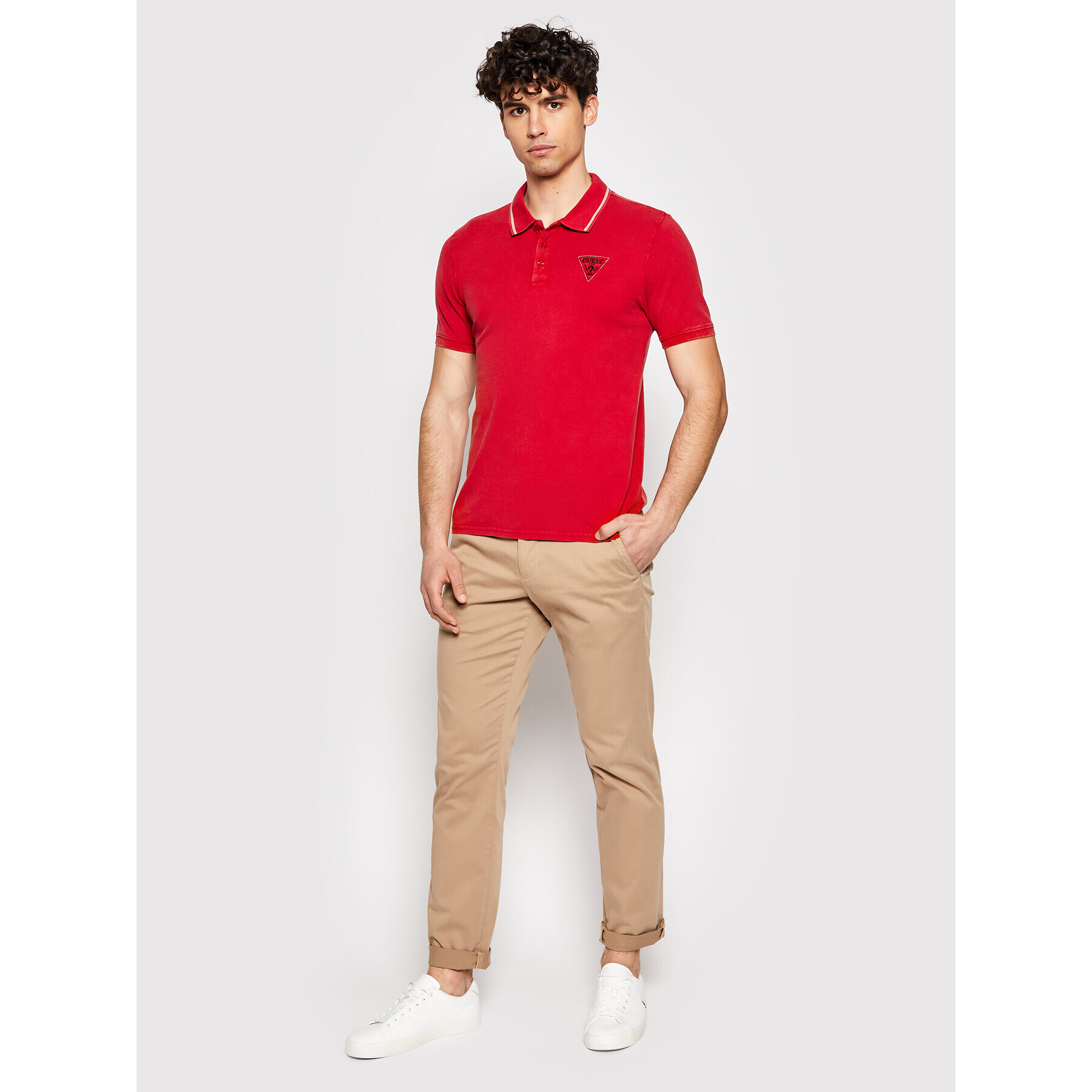 Guess Polokošeľa M1GP54 K9WF1 Červená Slim Fit - Pepit.sk