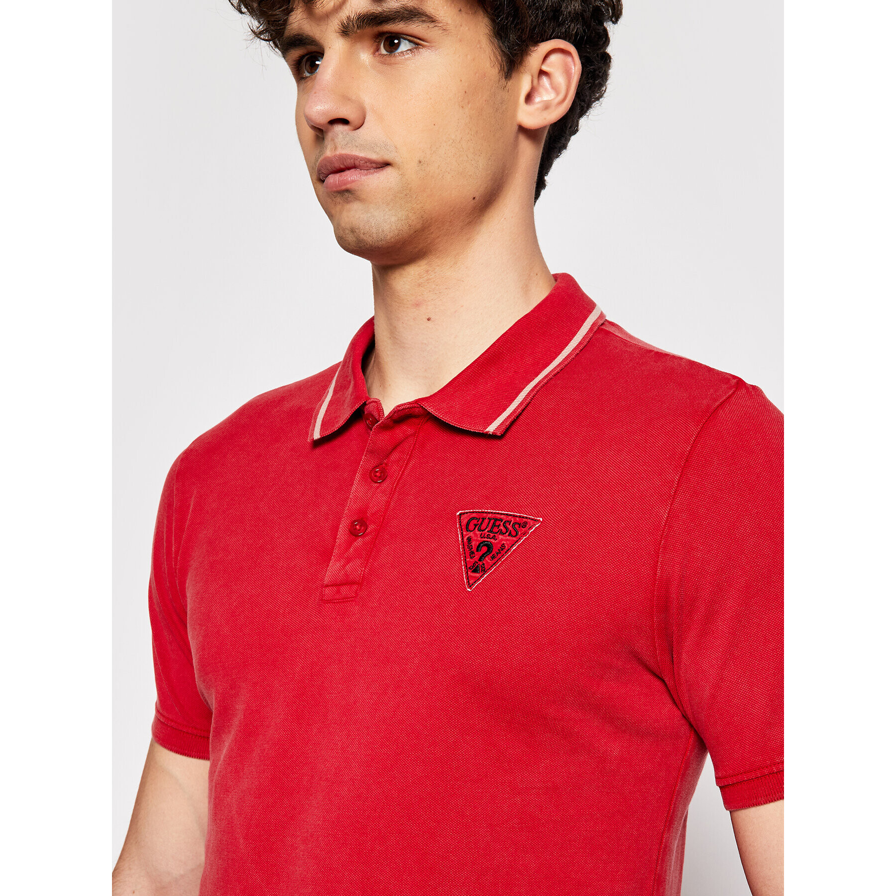 Guess Polokošeľa M1GP54 K9WF1 Červená Slim Fit - Pepit.sk