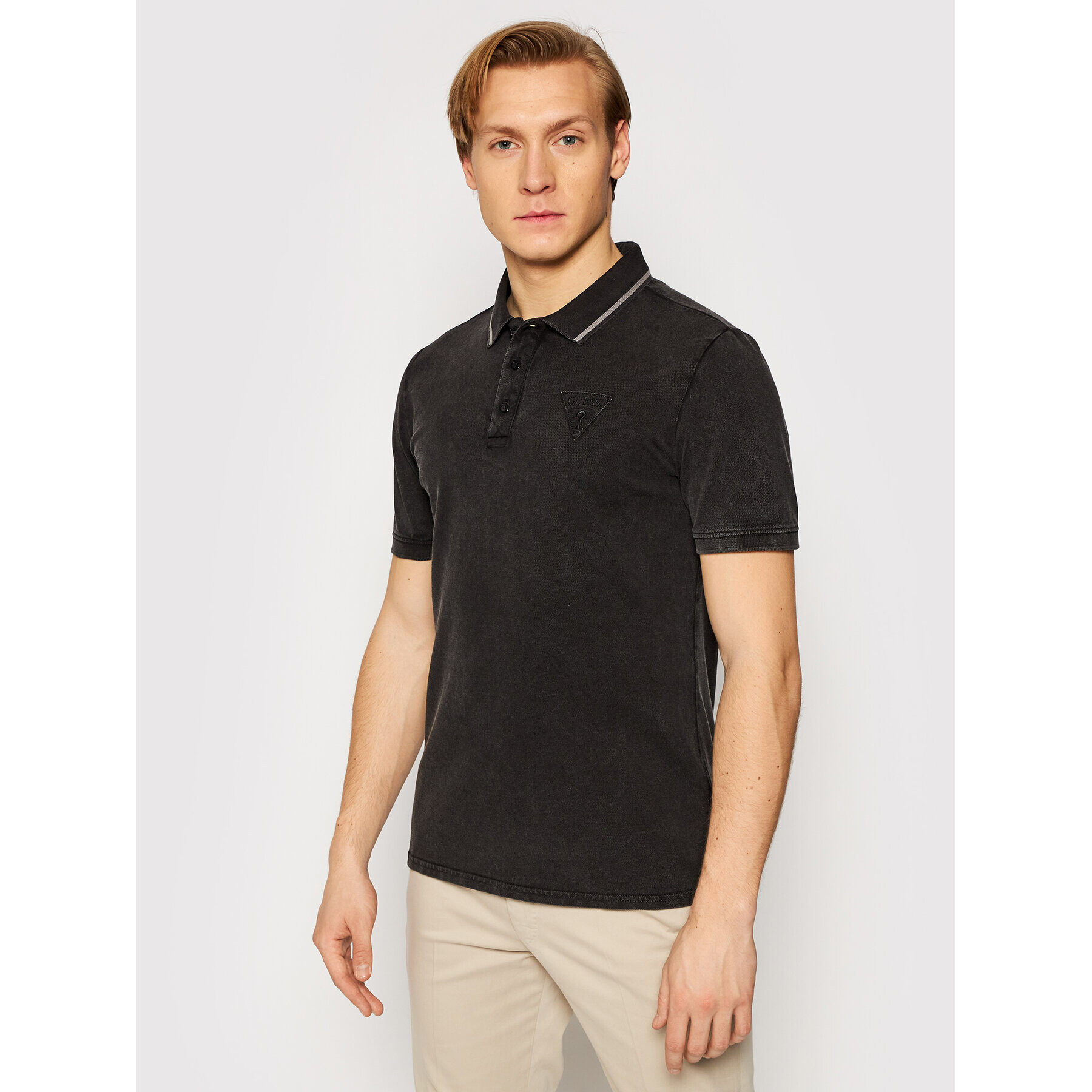 Guess Polokošeľa M1GP54 K9WF1 Čierna Slim Fit - Pepit.sk