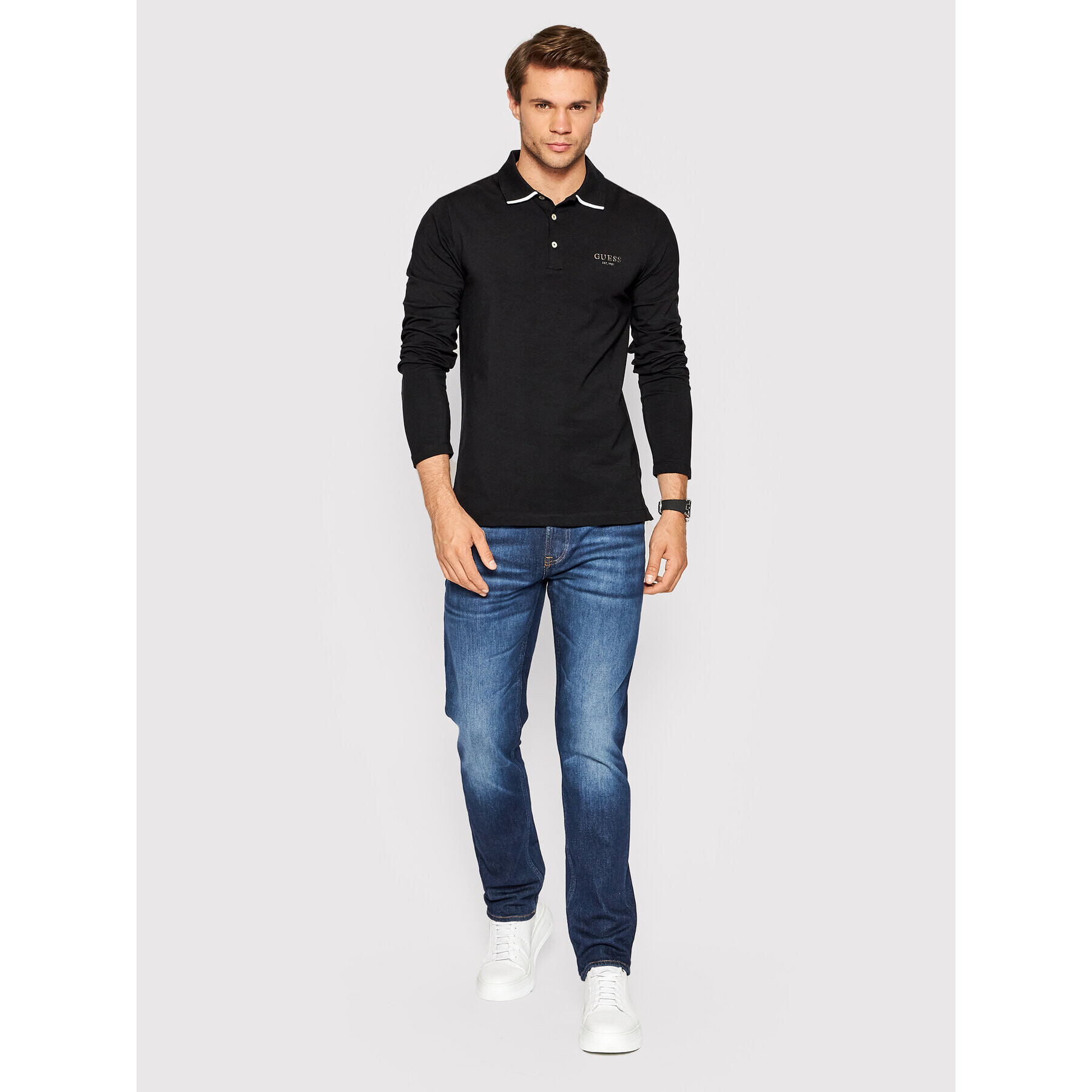 Guess Polokošeľa M2YP36 J1311 Čierna Extra Slim Fit - Pepit.sk