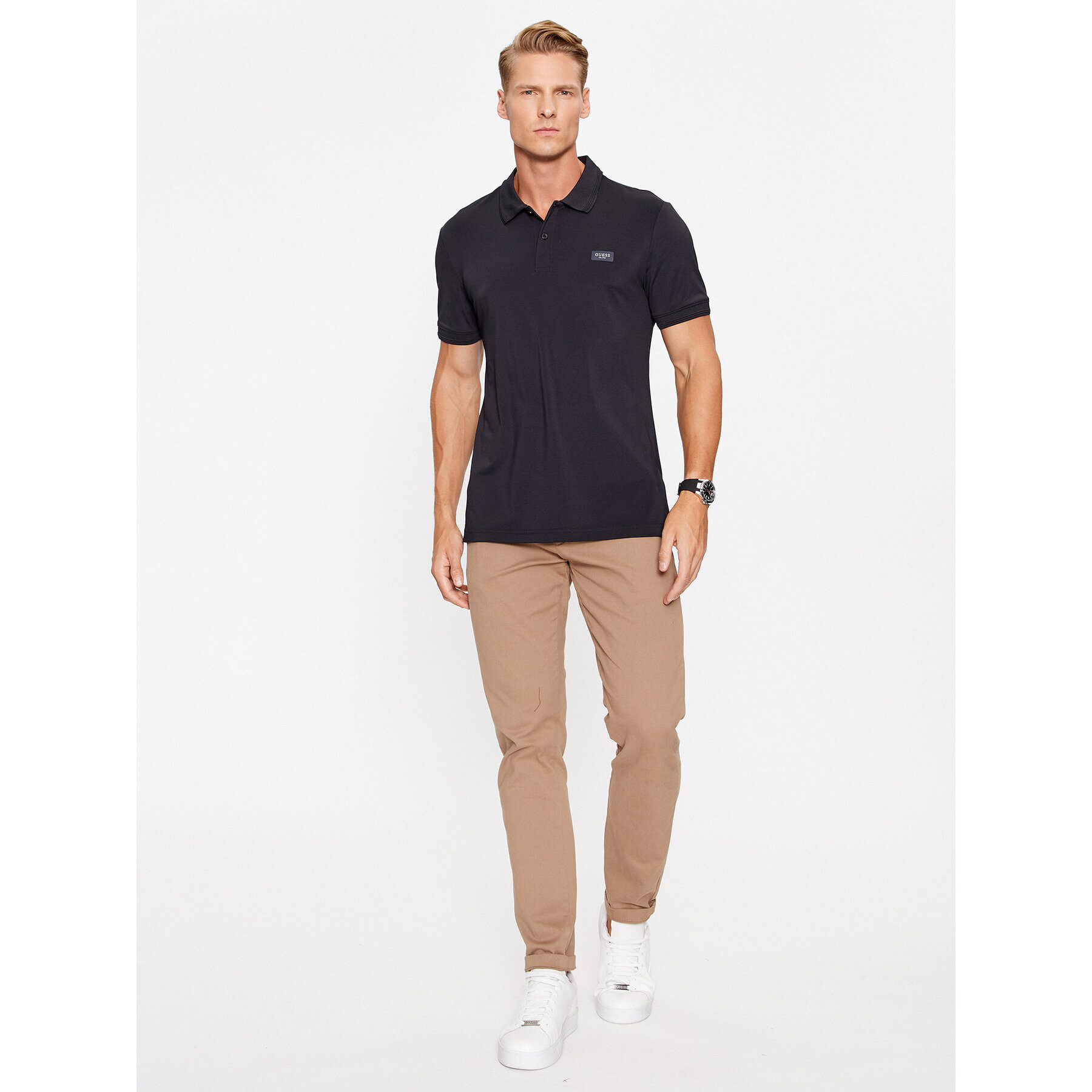 Guess Polokošeľa M3YP35 KBS60 Čierna Slim Fit - Pepit.sk