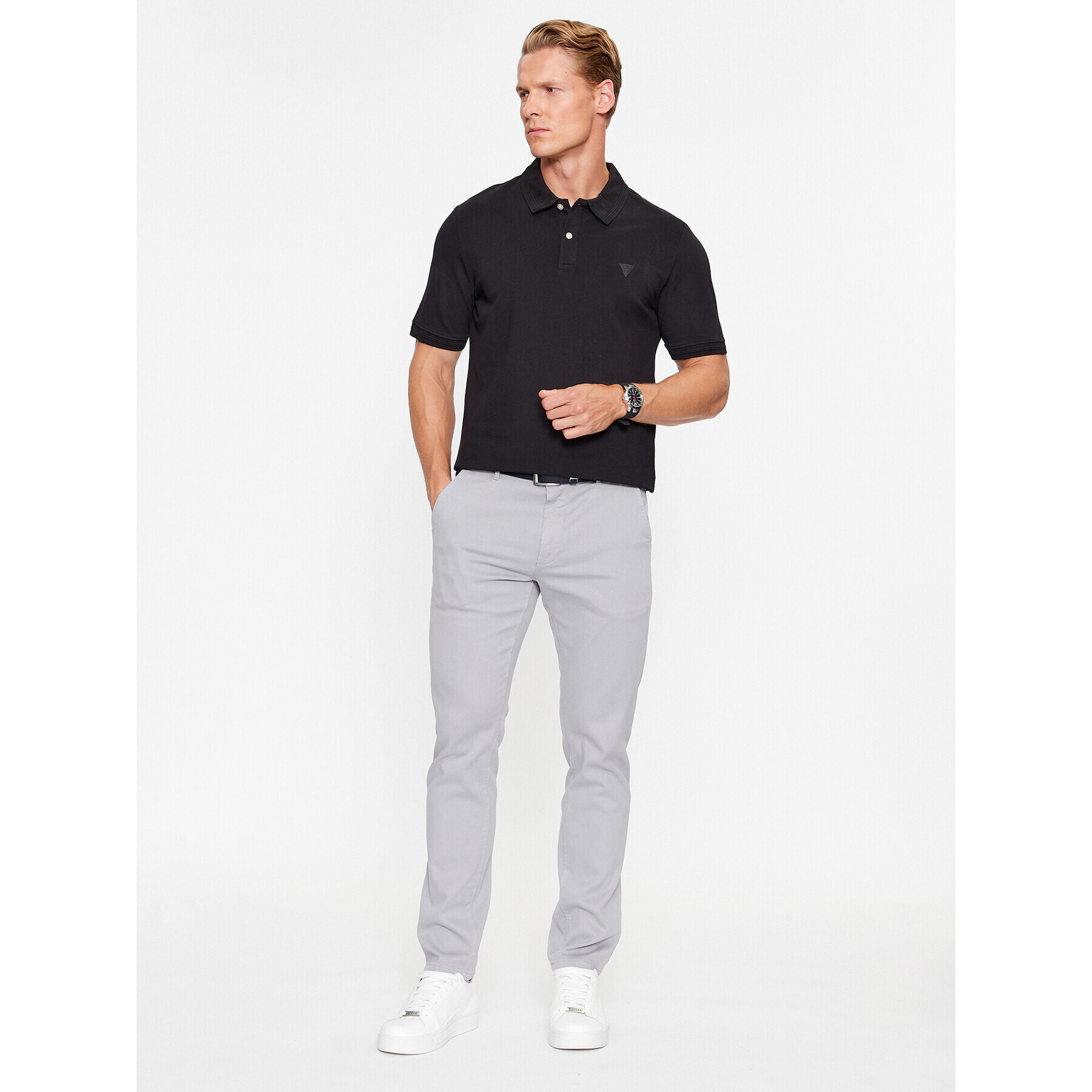 Guess Polokošeľa M3YP60 K7O64 Čierna Slim Fit - Pepit.sk