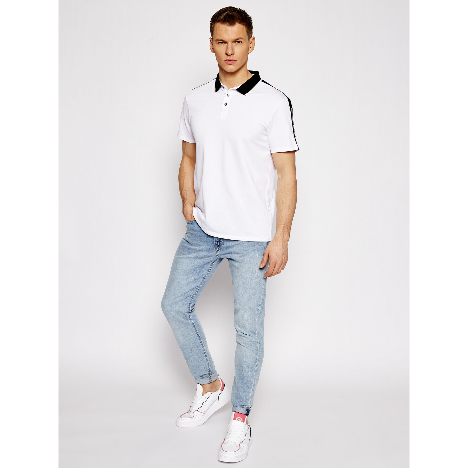 Guess Polokošeľa M91P71 R7PU0 Biela Slim Fit - Pepit.sk