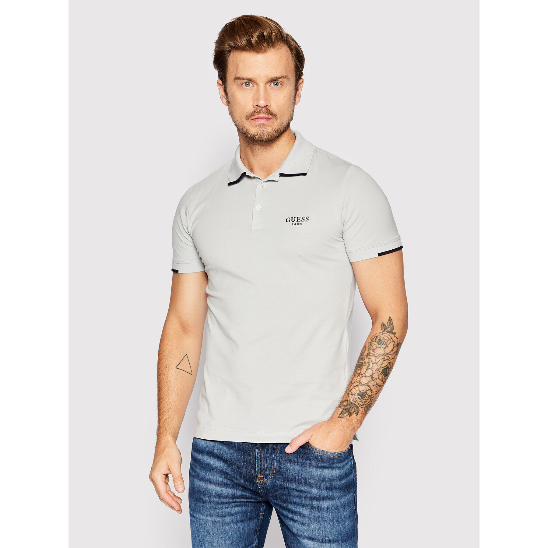 Guess Polokošeľa Nolan M2YP66 J1311 Sivá Extra Slim Fit - Pepit.sk