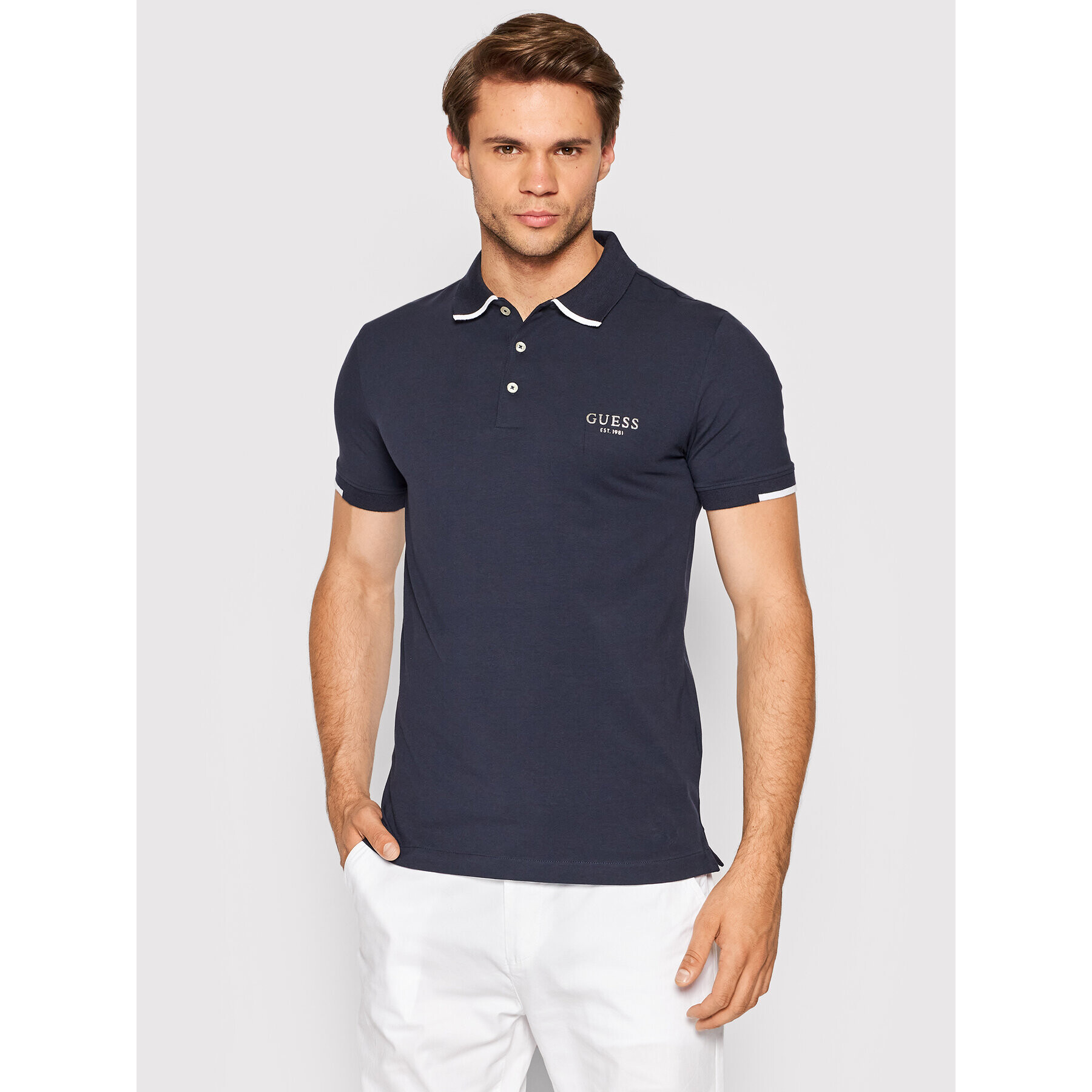 Guess Polokošeľa Nolan M2YP66 J1311 Tmavomodrá Extra Slim Fit - Pepit.sk