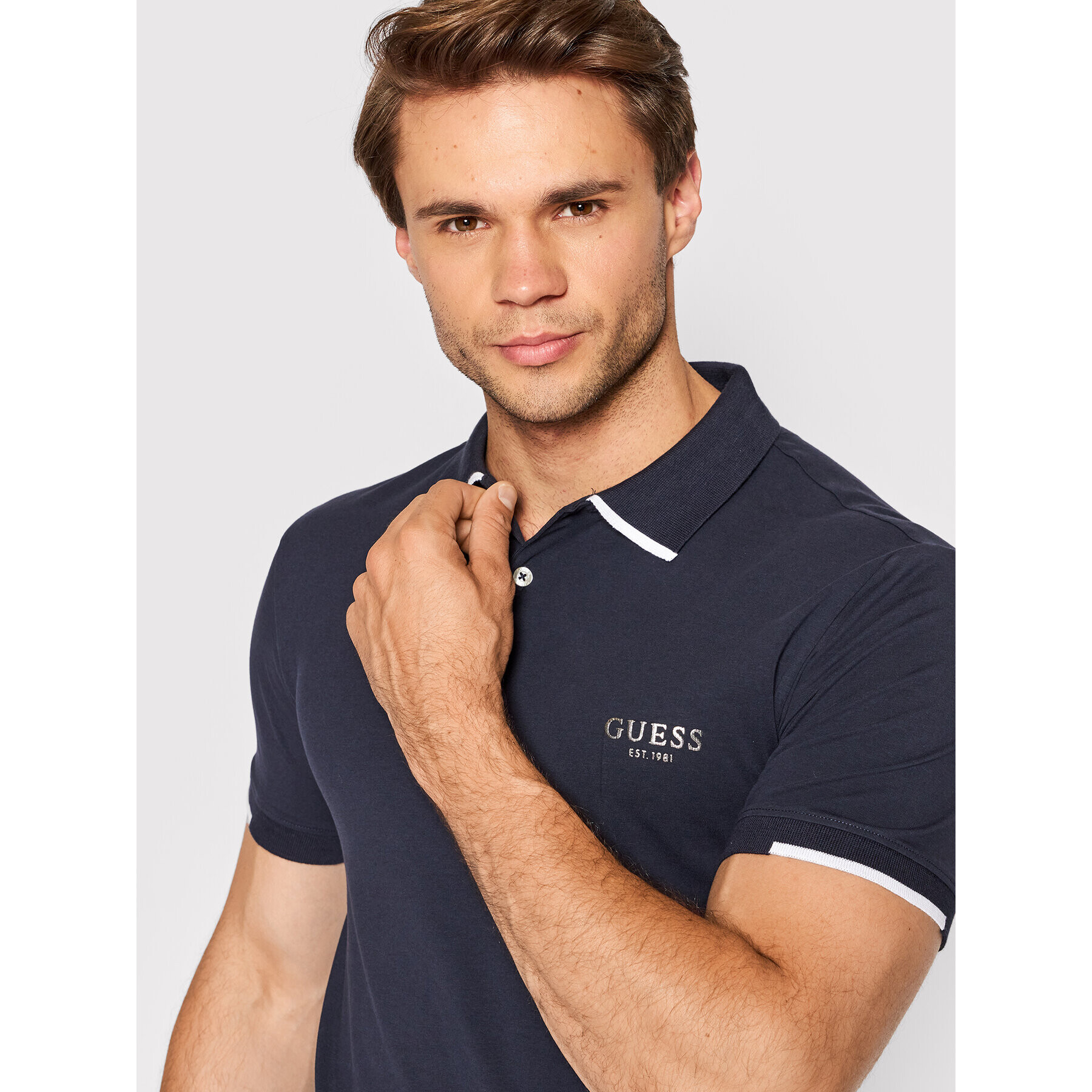 Guess Polokošeľa Nolan M2YP66 J1311 Tmavomodrá Extra Slim Fit - Pepit.sk