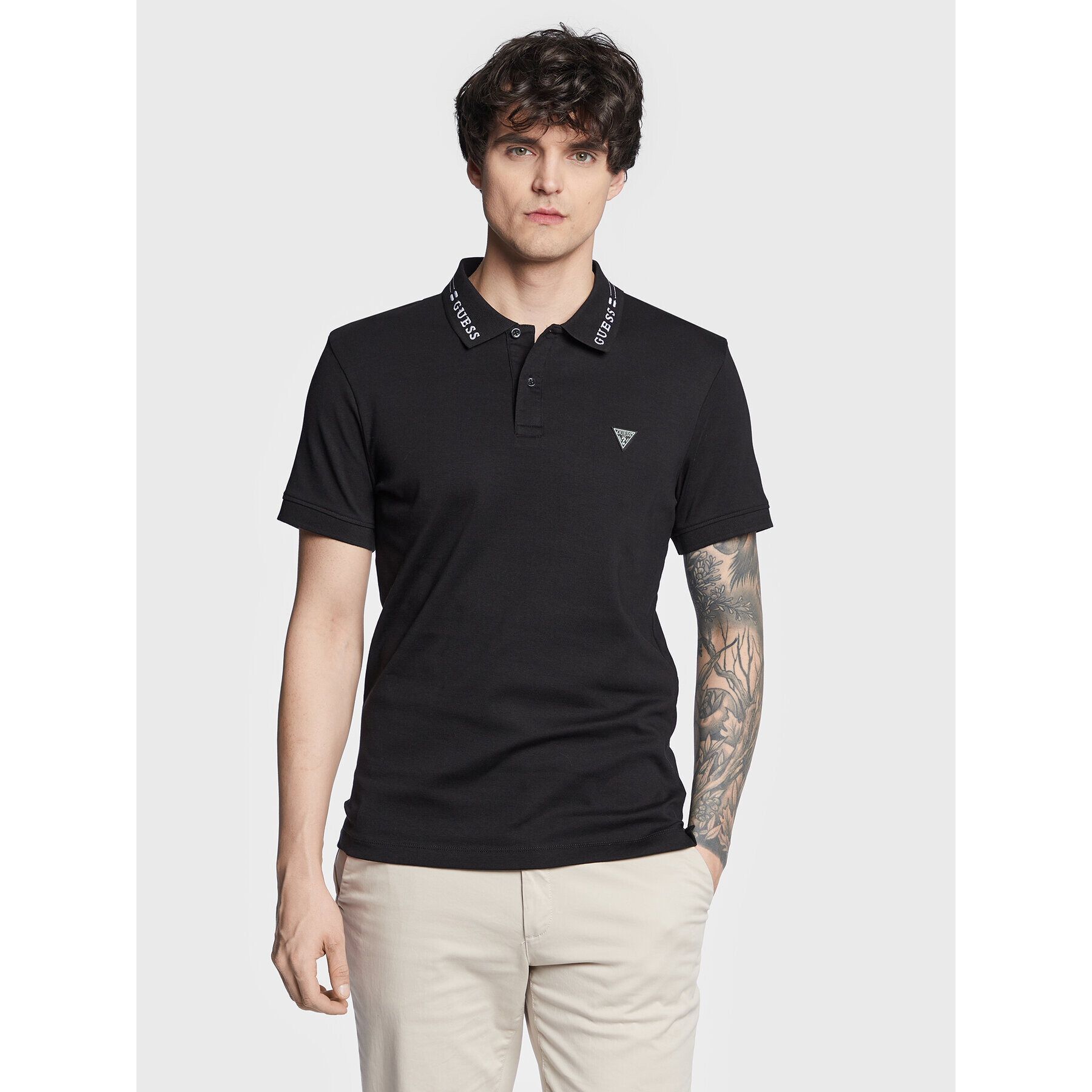 Guess Polokošeľa Nolan M3RP66 KBL51 Čierna Extra Slim Fit - Pepit.sk