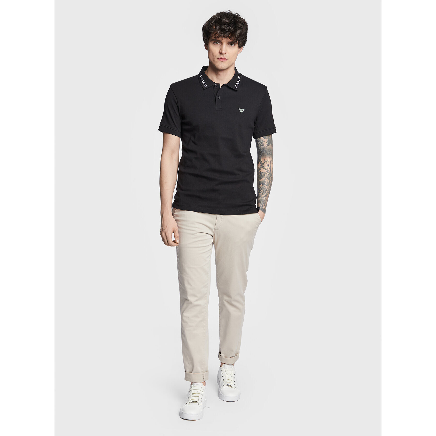 Guess Polokošeľa Nolan M3RP66 KBL51 Čierna Extra Slim Fit - Pepit.sk