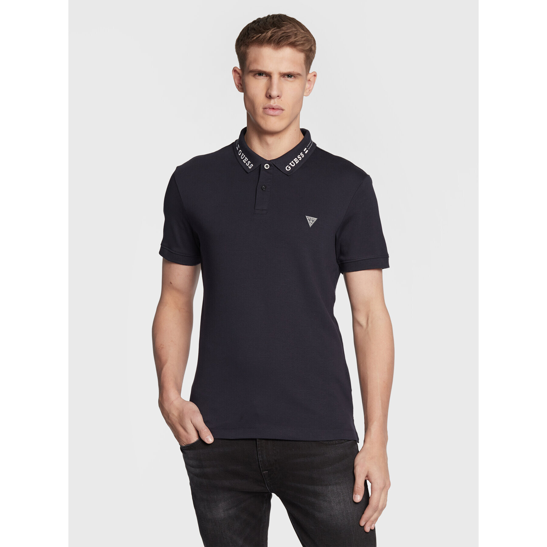 Guess Polokošeľa Nolan M3RP66 KBL51 Tmavomodrá Extra Slim Fit - Pepit.sk